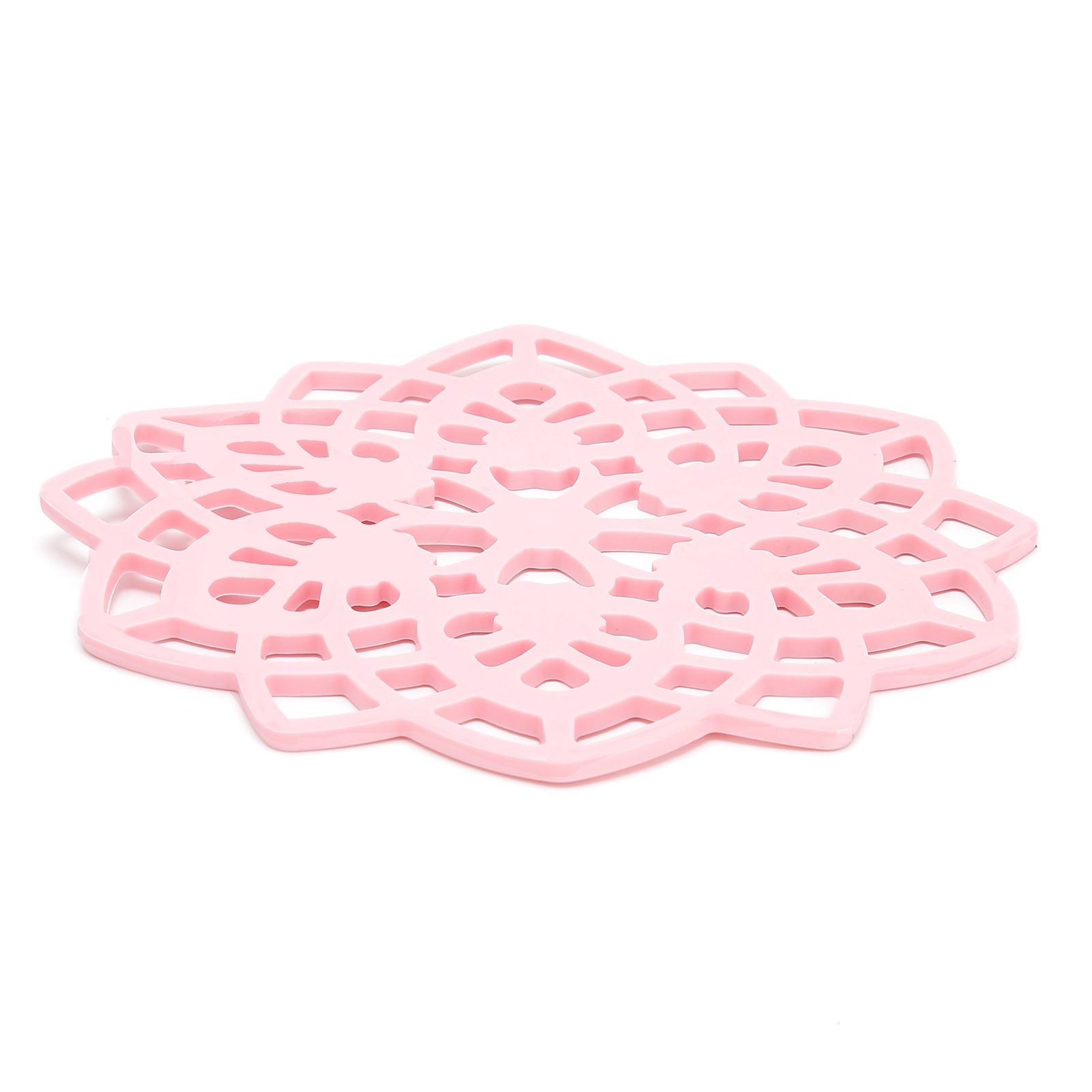 Pink Table Mat Hollow Heat Insulation Pad Cup Bowl Pot Holder Placemat Kitchen view 2
