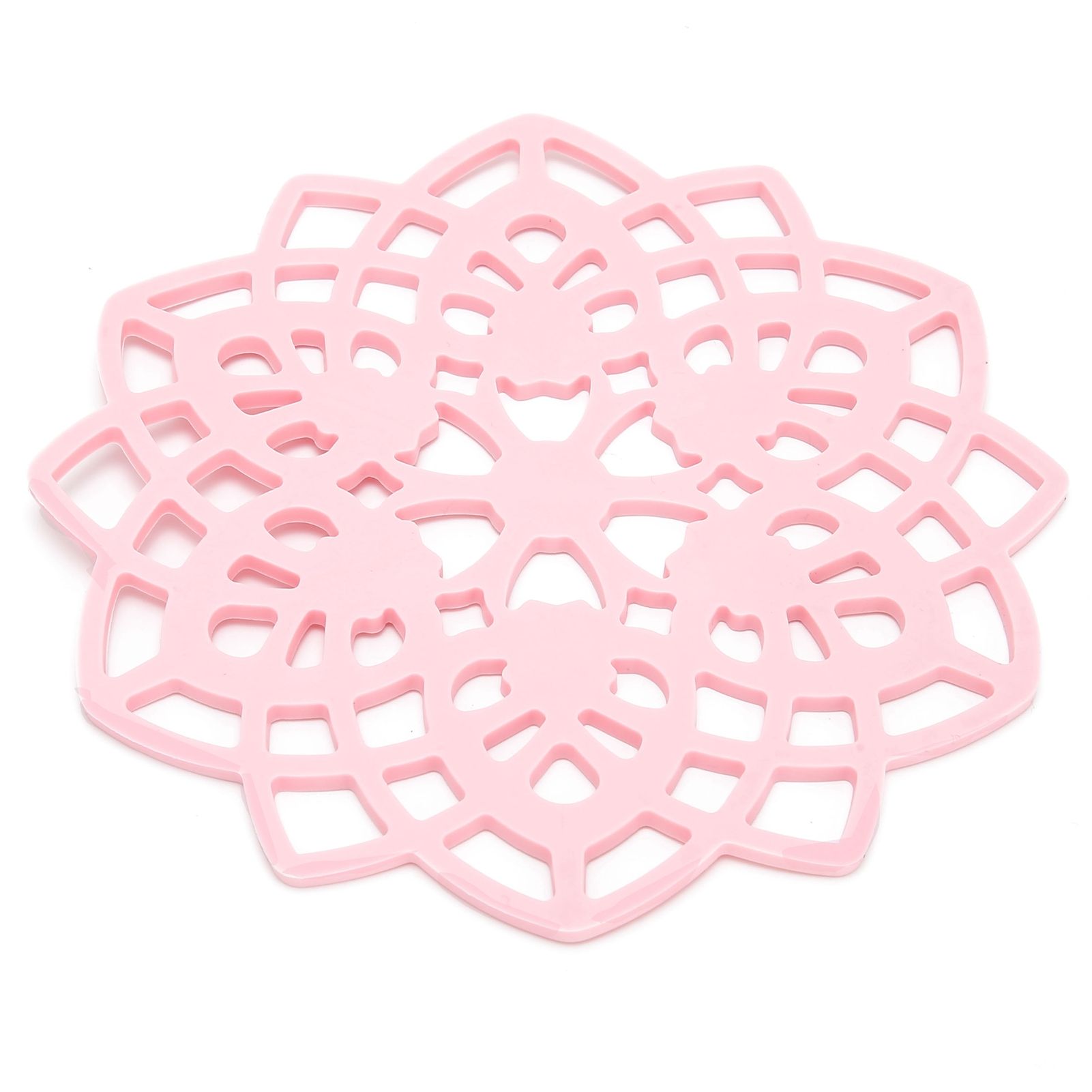 Pink Table Mat Hollow Heat Insulation Pad Cup Bowl Pot Holder Placemat Kitchen view 4