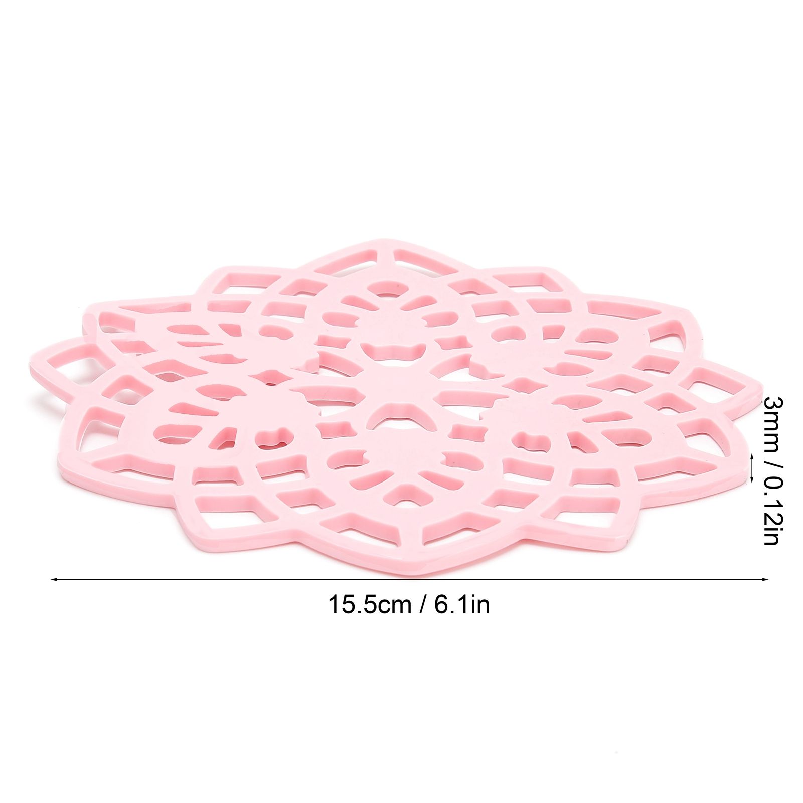 Pink Table Mat Hollow Heat Insulation Pad Cup Bowl Pot Holder Placemat Kitchen view 14