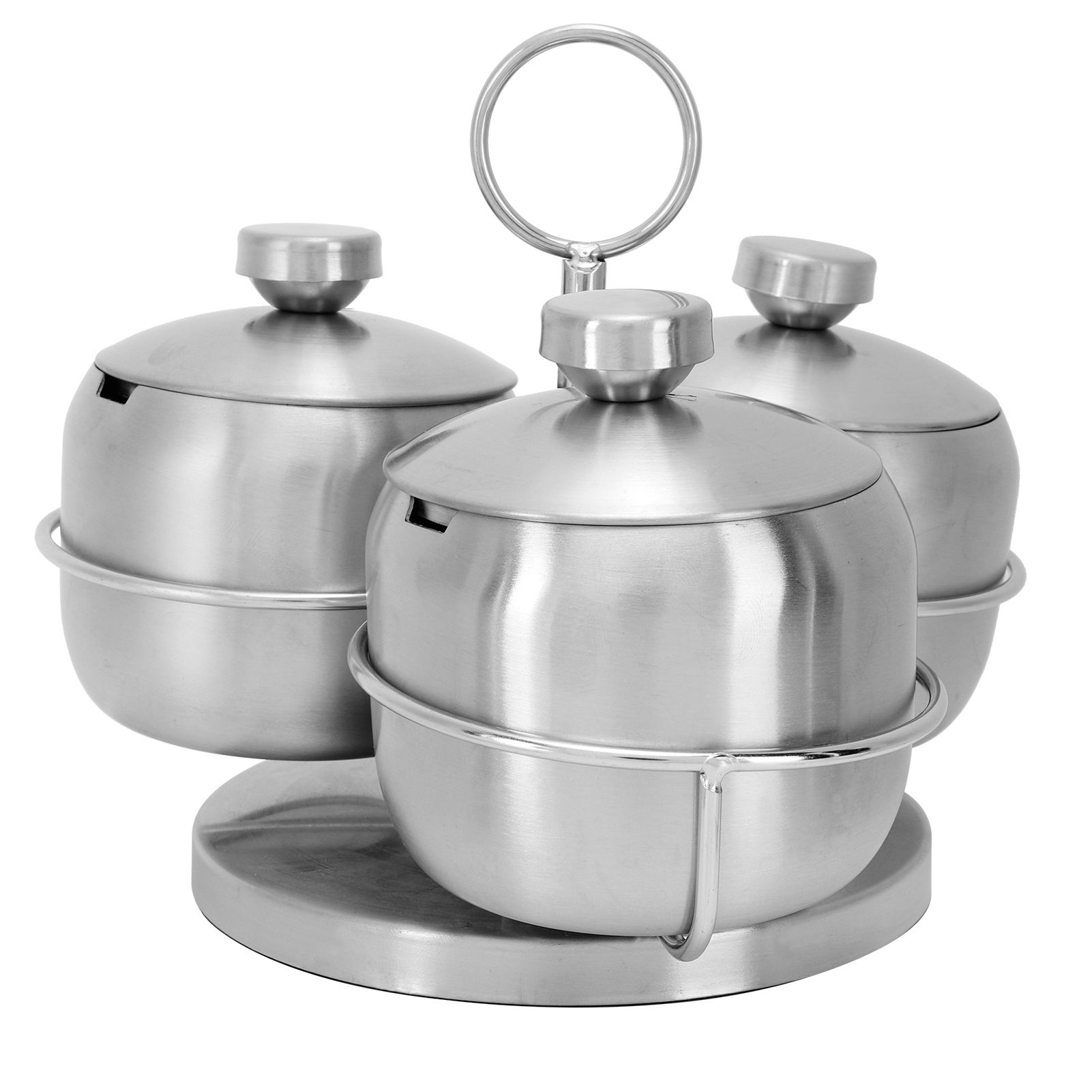 Seasoning Pot Set Innovative Rotating Condiment Spice Salt Sugar Jar Container view 2