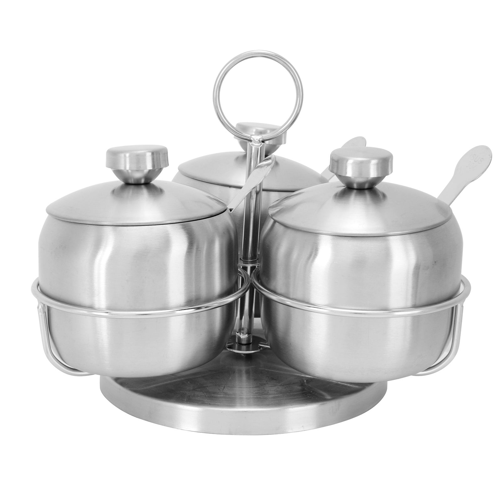 Seasoning Pot Set Innovative Rotating Condiment Spice Salt Sugar Jar Container view 3