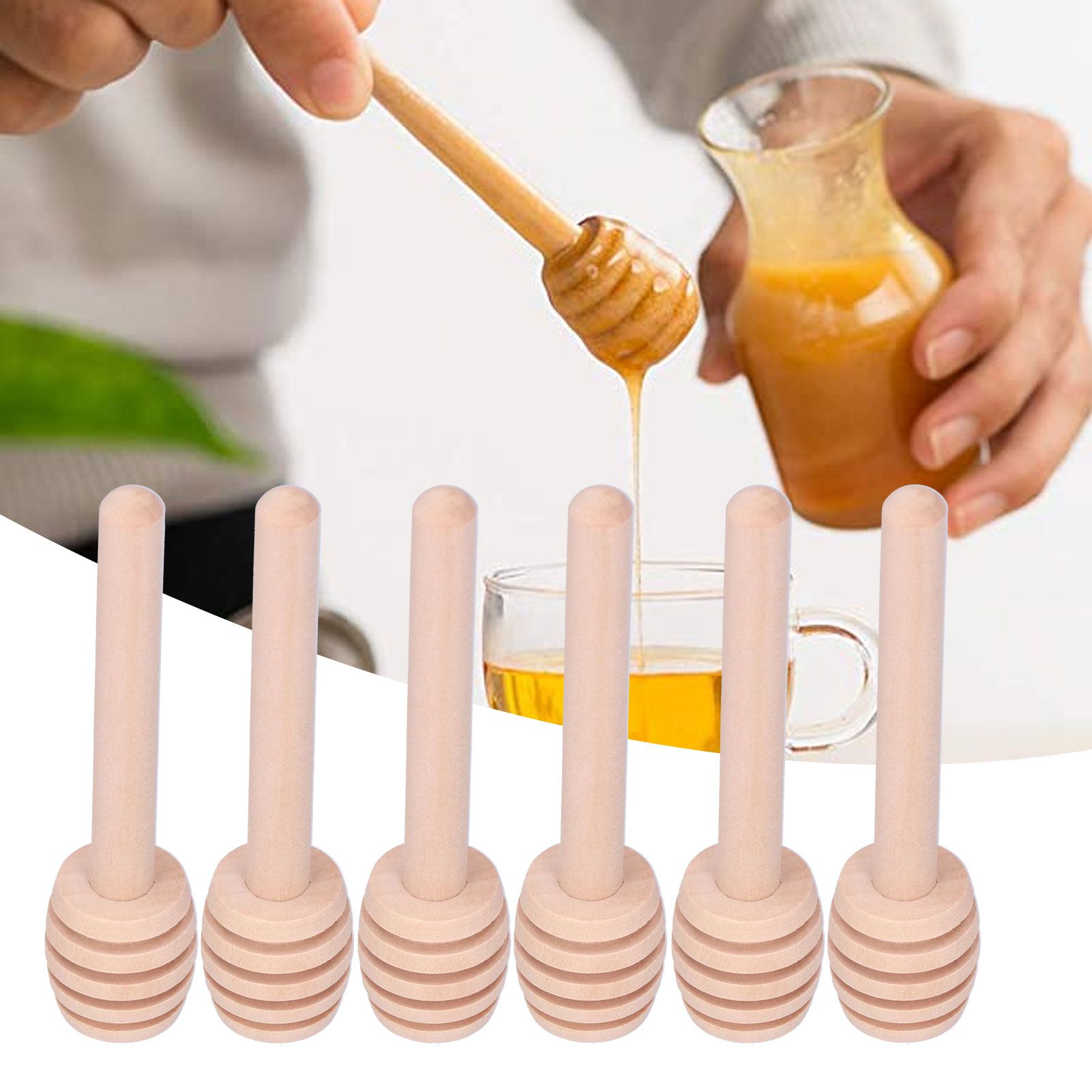 50PCS 8CM Wood Honey Dipper Sticks Honey Stirrer Dispensing Wand for Wedding view 10