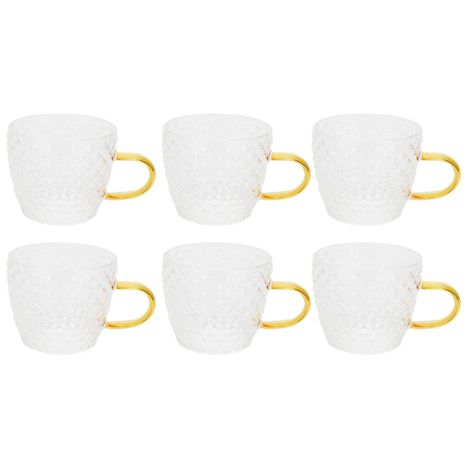 6Pcs Heat Resistant Glass Cup Tea Cup with Handle Tea Set Accessories for Home view 2
