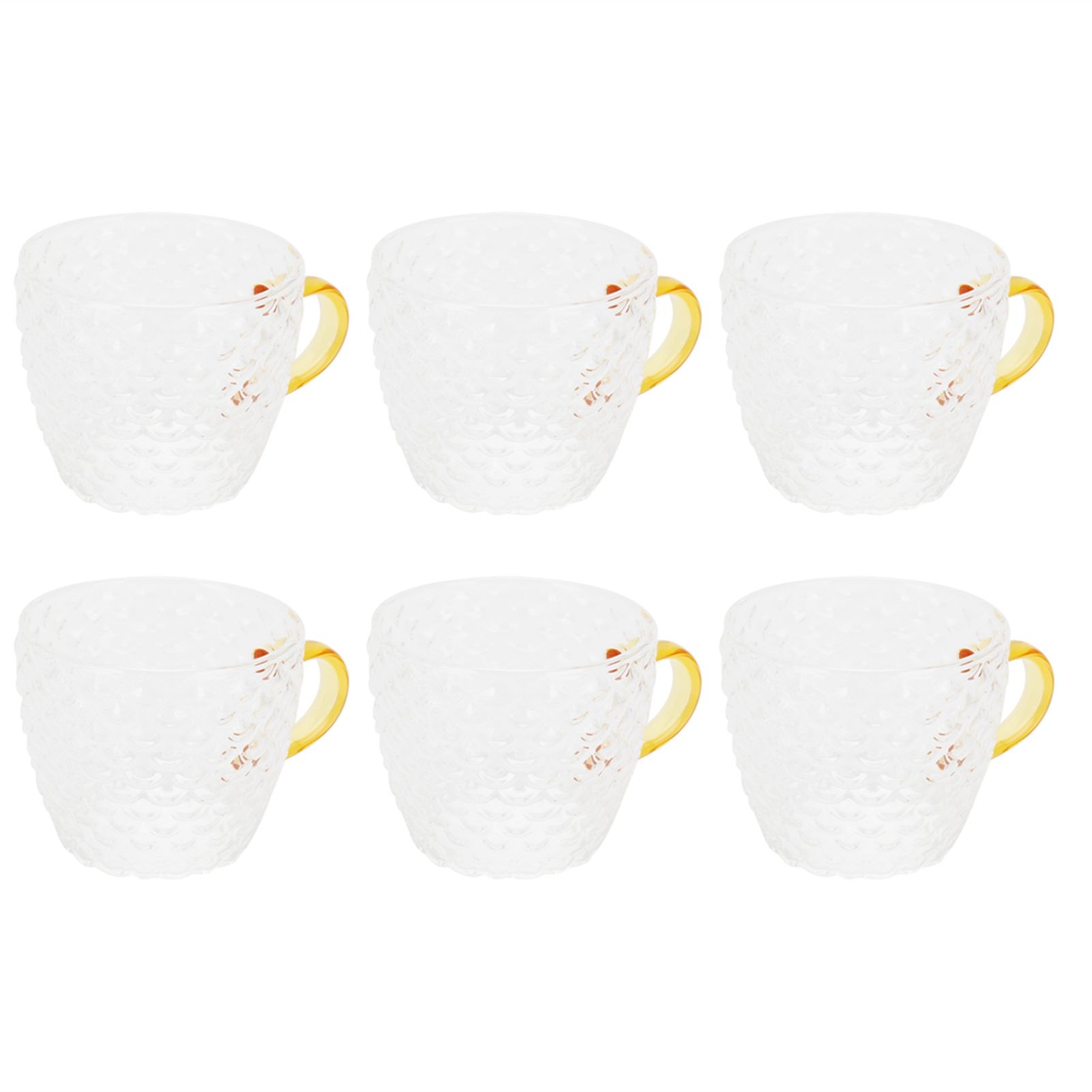 6Pcs Heat Resistant Glass Cup Tea Cup with Handle Tea Set Accessories for Home view 3