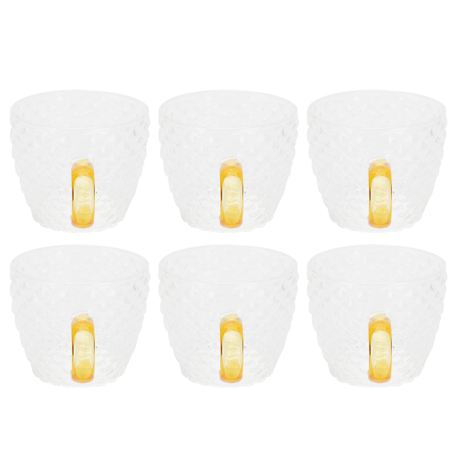 6Pcs Heat Resistant Glass Cup Tea Cup with Handle Tea Set Accessories for Home view 4
