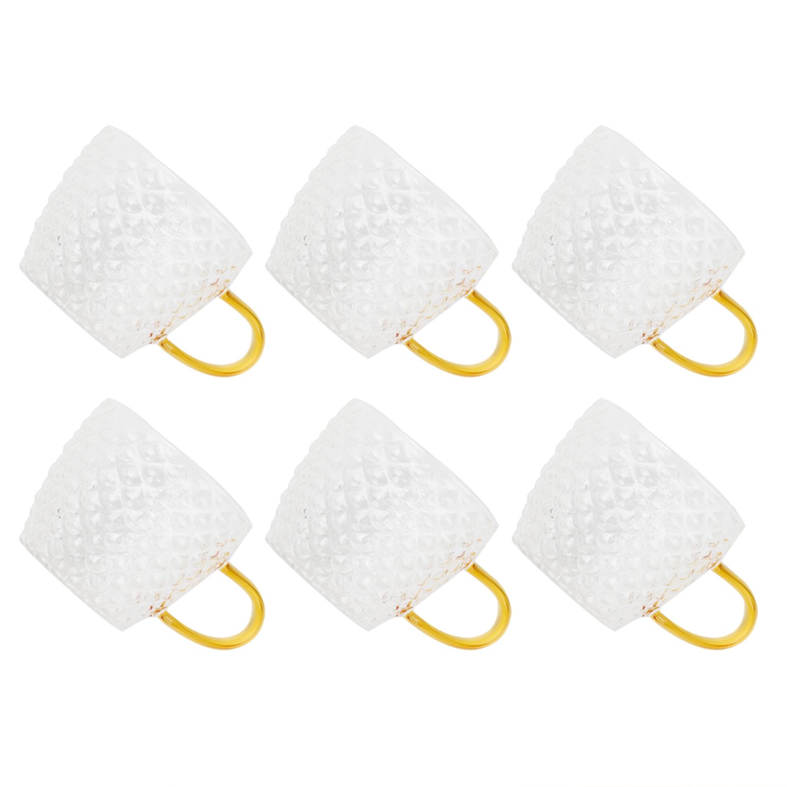 6Pcs Heat Resistant Glass Cup Tea Cup with Handle Tea Set Accessories for Home view 7