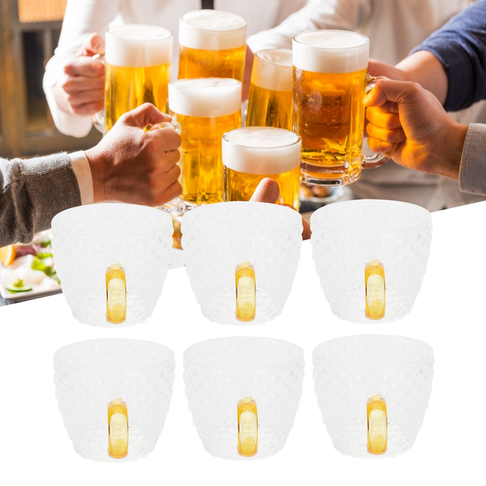 6Pcs Heat Resistant Glass Cup Tea Cup with Handle Tea Set Accessories for Home view 9