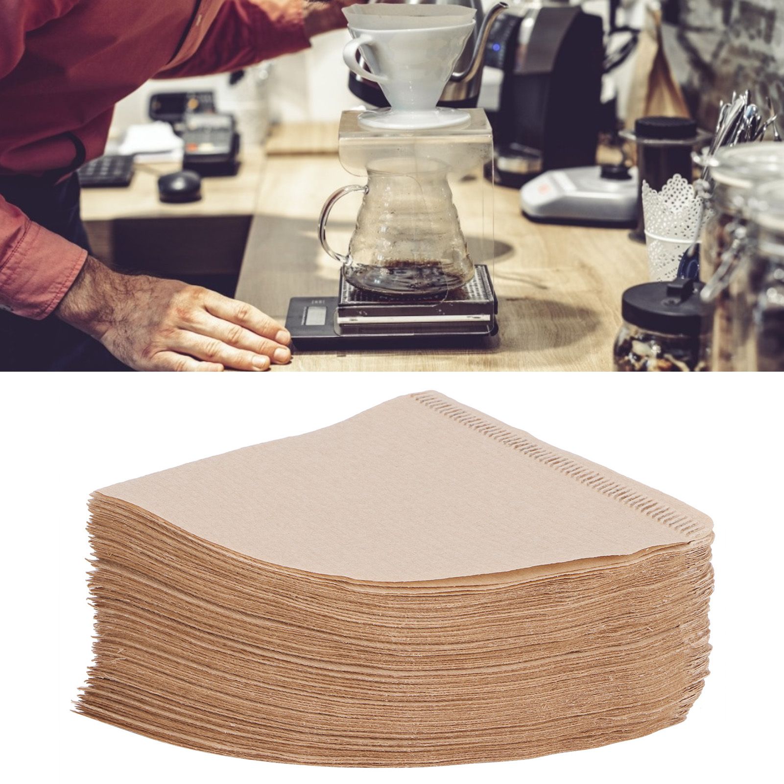100Pcs Coffee Filter Paper Cone Shaped Disposable Coffer Filters Accessory 14x10cm view 9