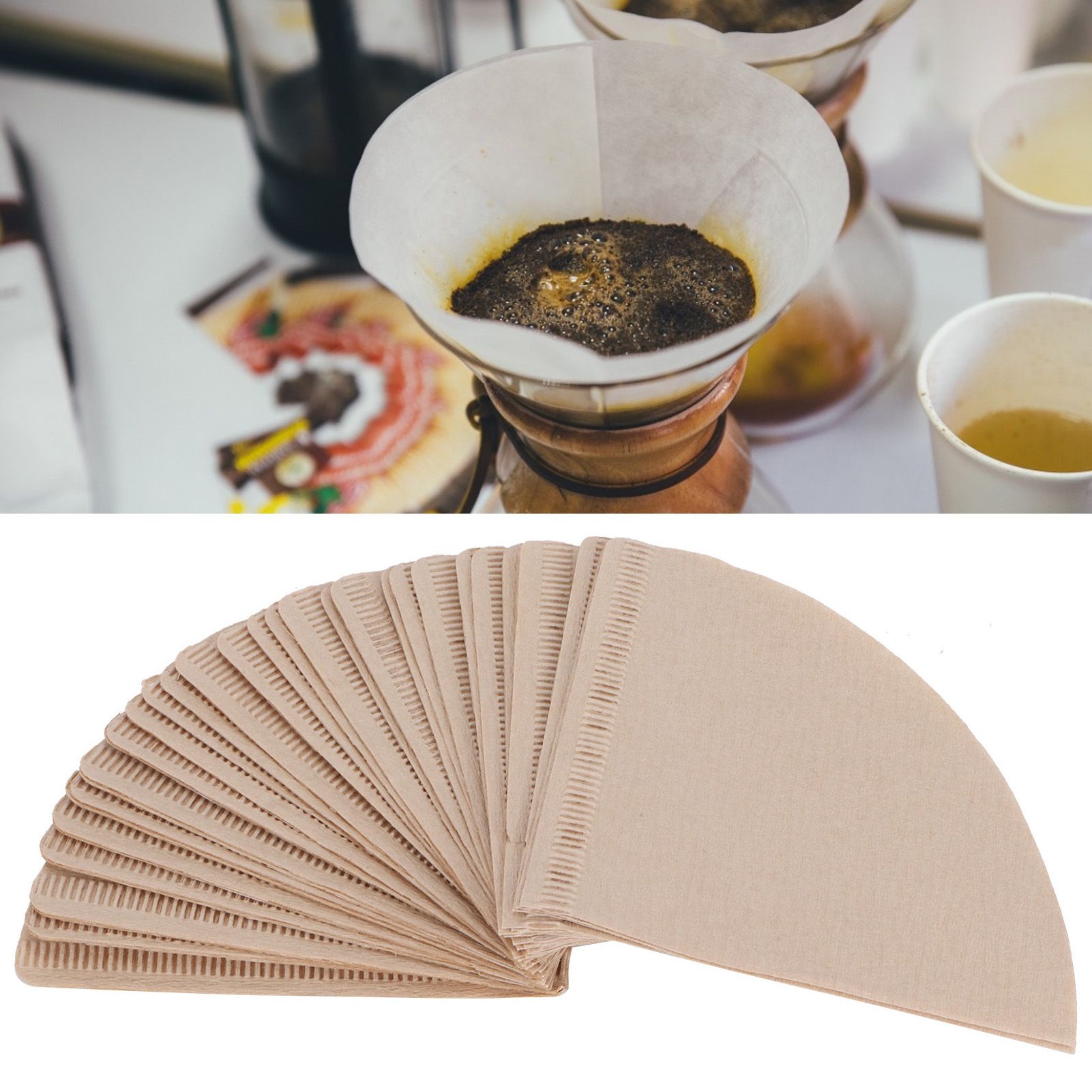 100Pcs Coffee Filter Paper Cone Shaped Disposable Coffer Filters Accessory 14x10cm view 10