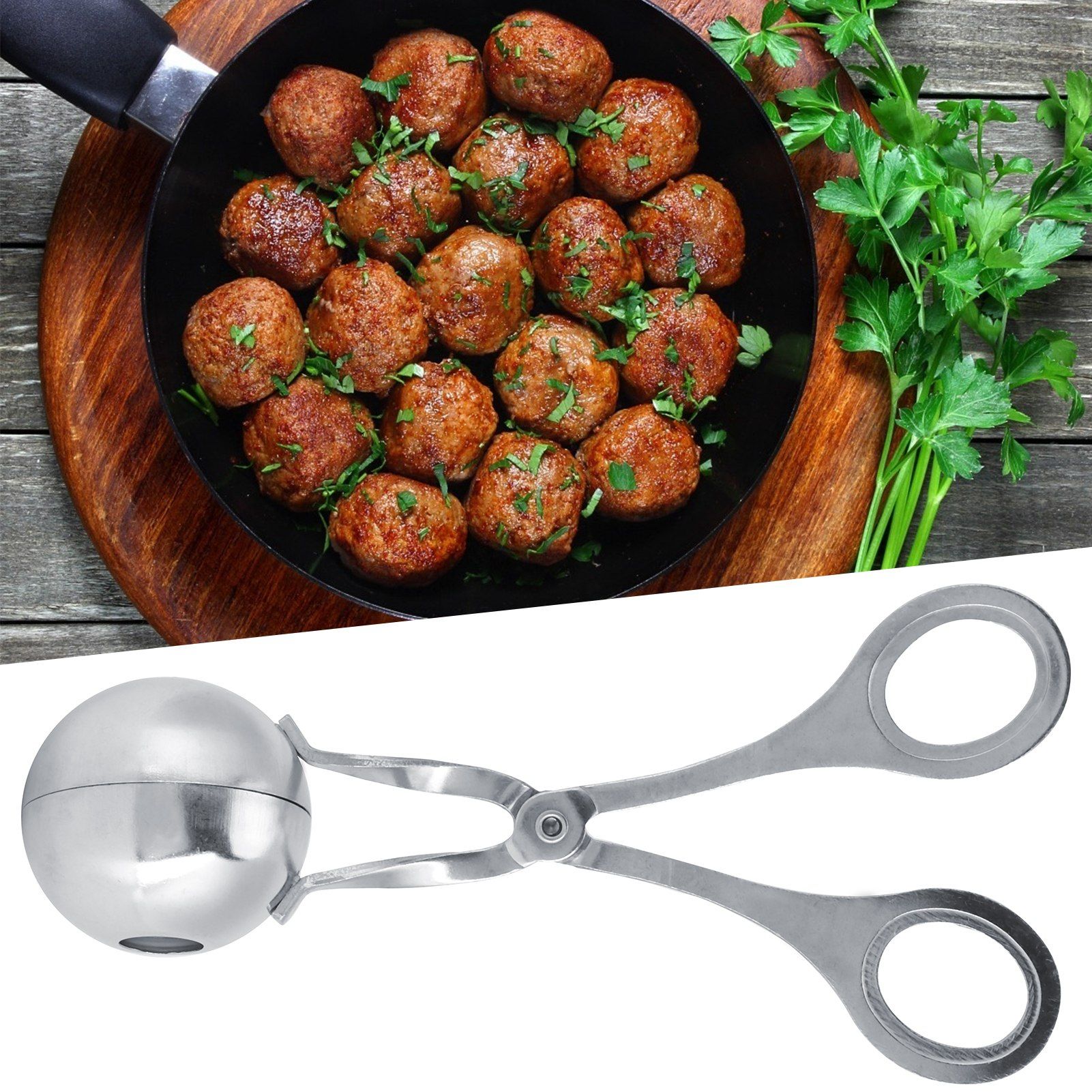 Meatball Scoop Stainless Steel DIY Meat Ball Maker Tongs Home Kitchen AccessoriesL view 12