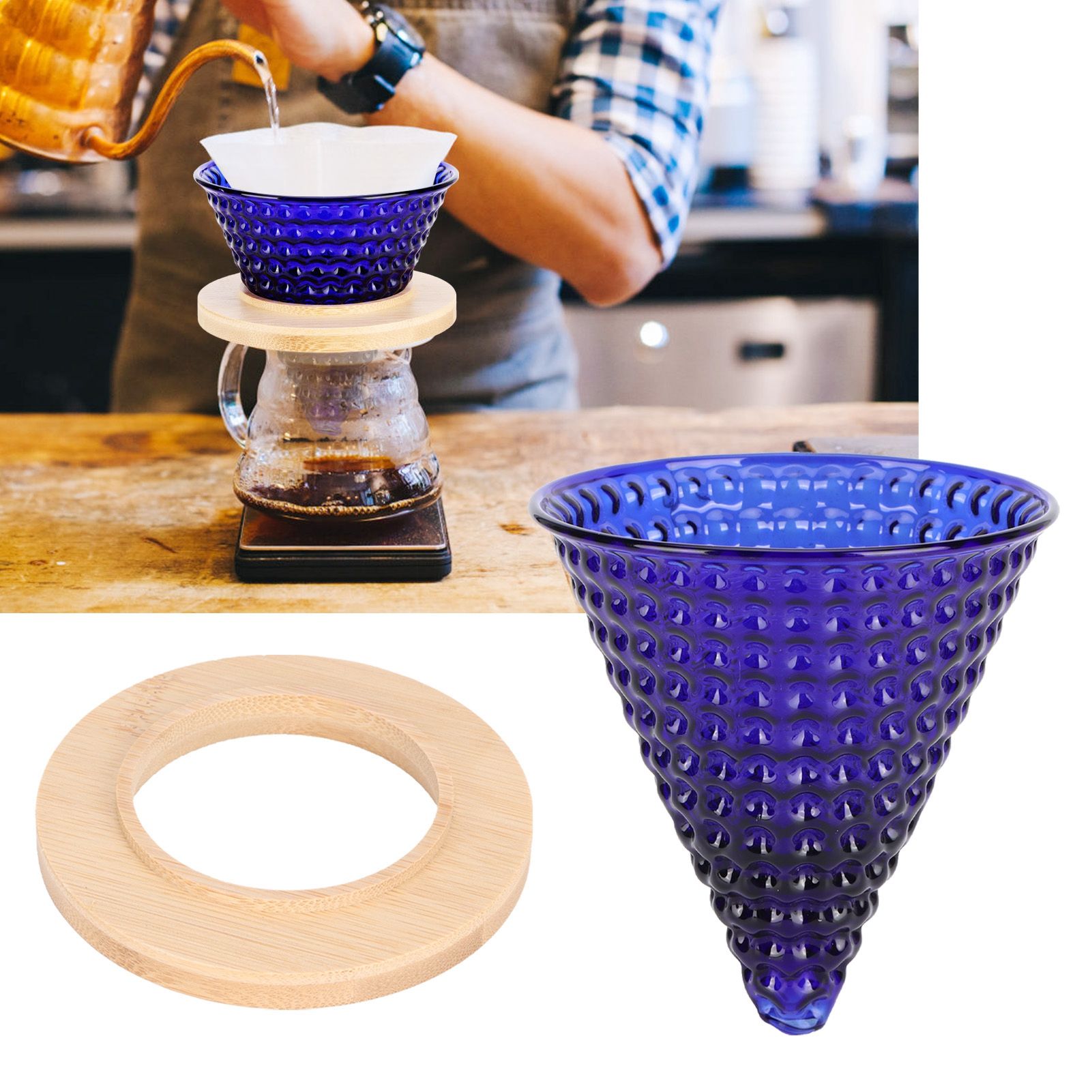 Coffee Pot Filter reusable glass Coffee Dripper Funnel Kettle Brewer view 9