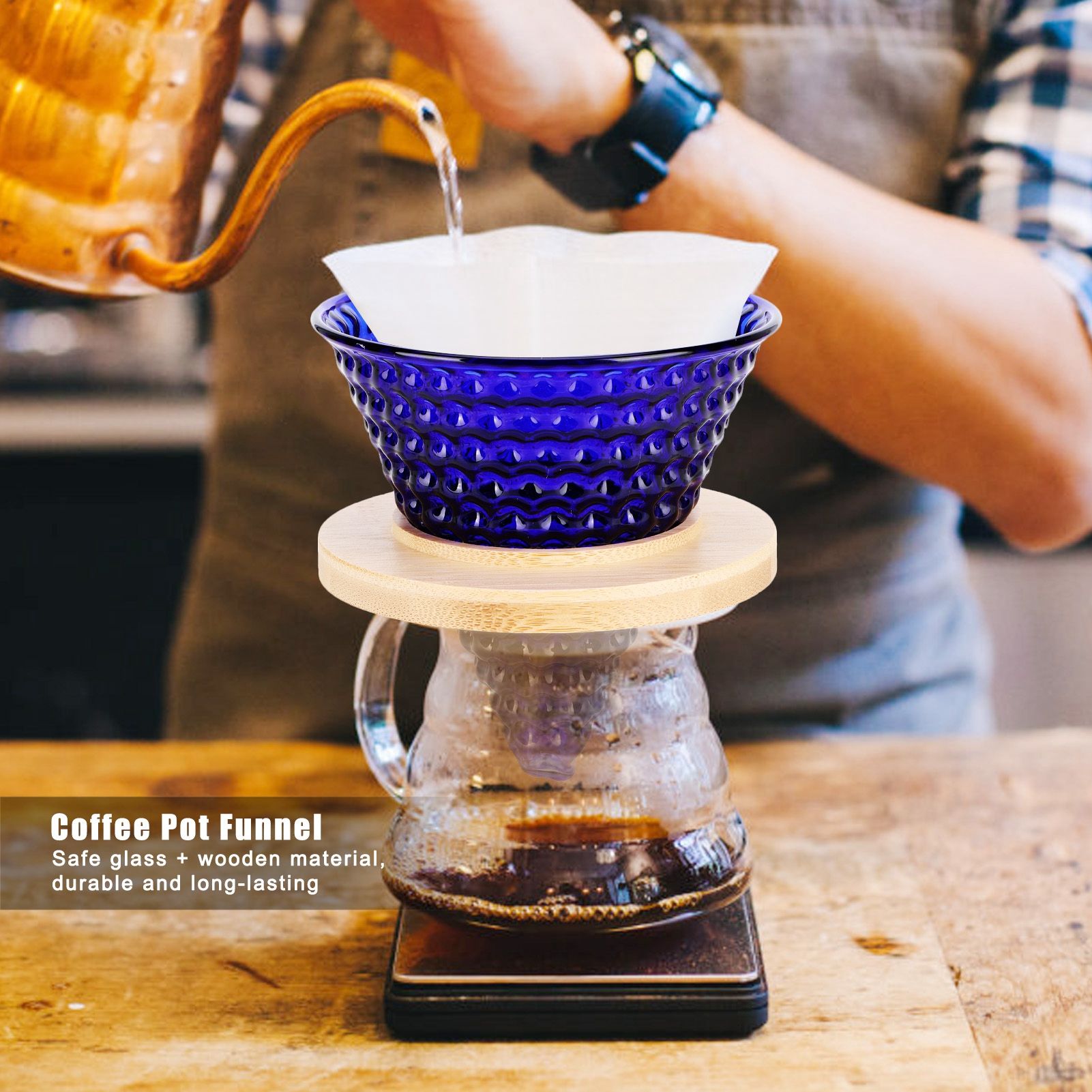 Coffee Pot Filter reusable glass Coffee Dripper Funnel Kettle Brewer view 15