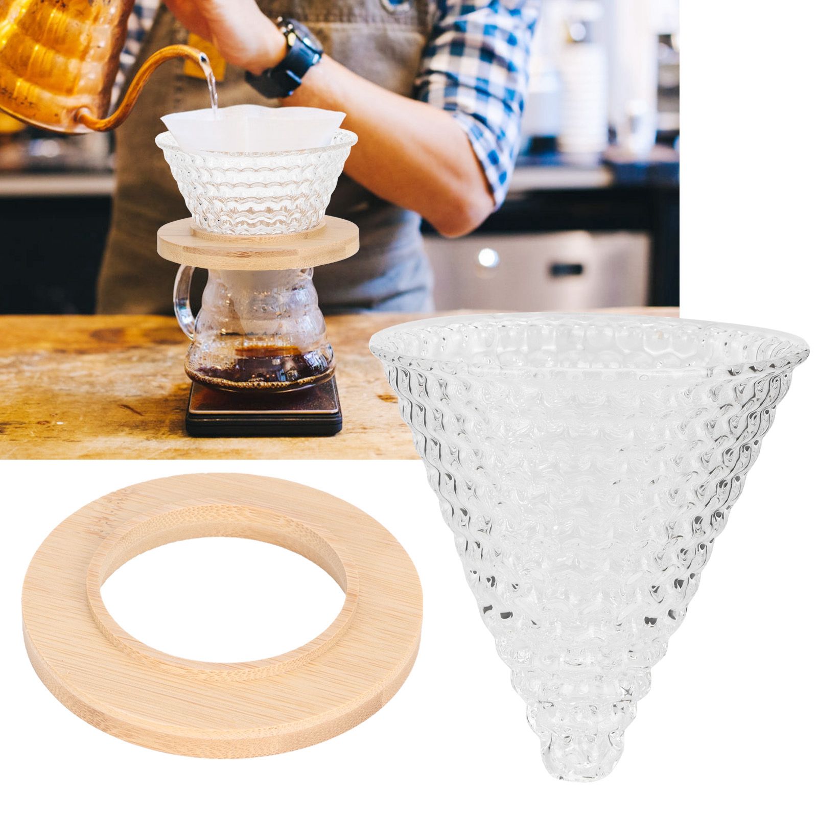 Coffee Pot Filter reusable glass Coffee Dripper Funnel Kettle Brewer view 9