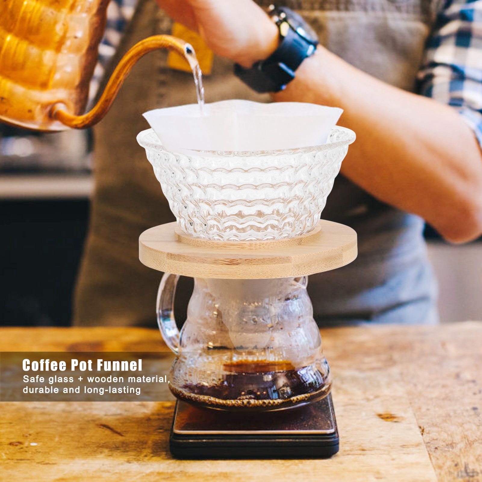 Coffee Pot Filter reusable glass Coffee Dripper Funnel Kettle Brewer view 15