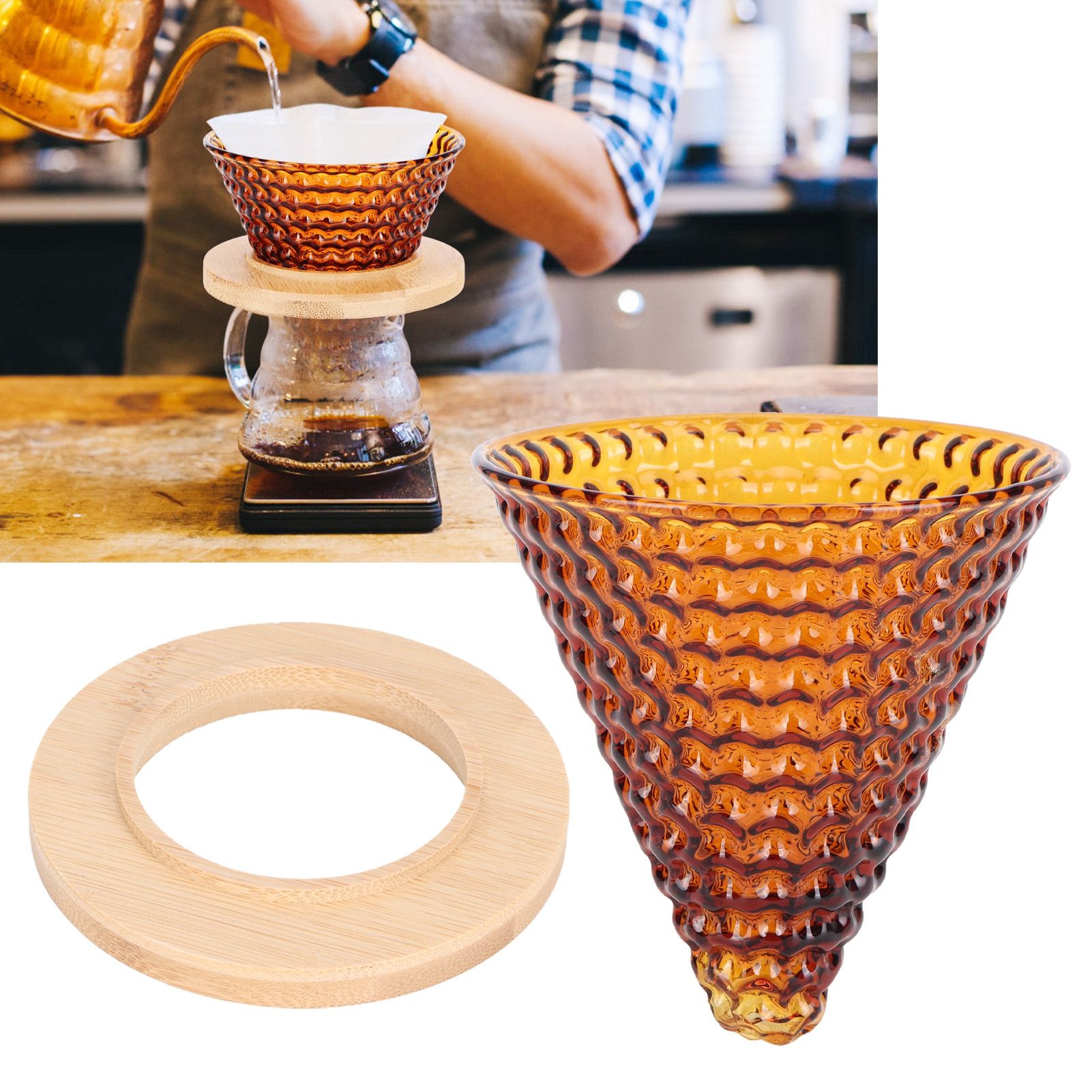 Coffee Pot Filter reusable glass Coffee Dripper Funnel Kettle Brewer view 9