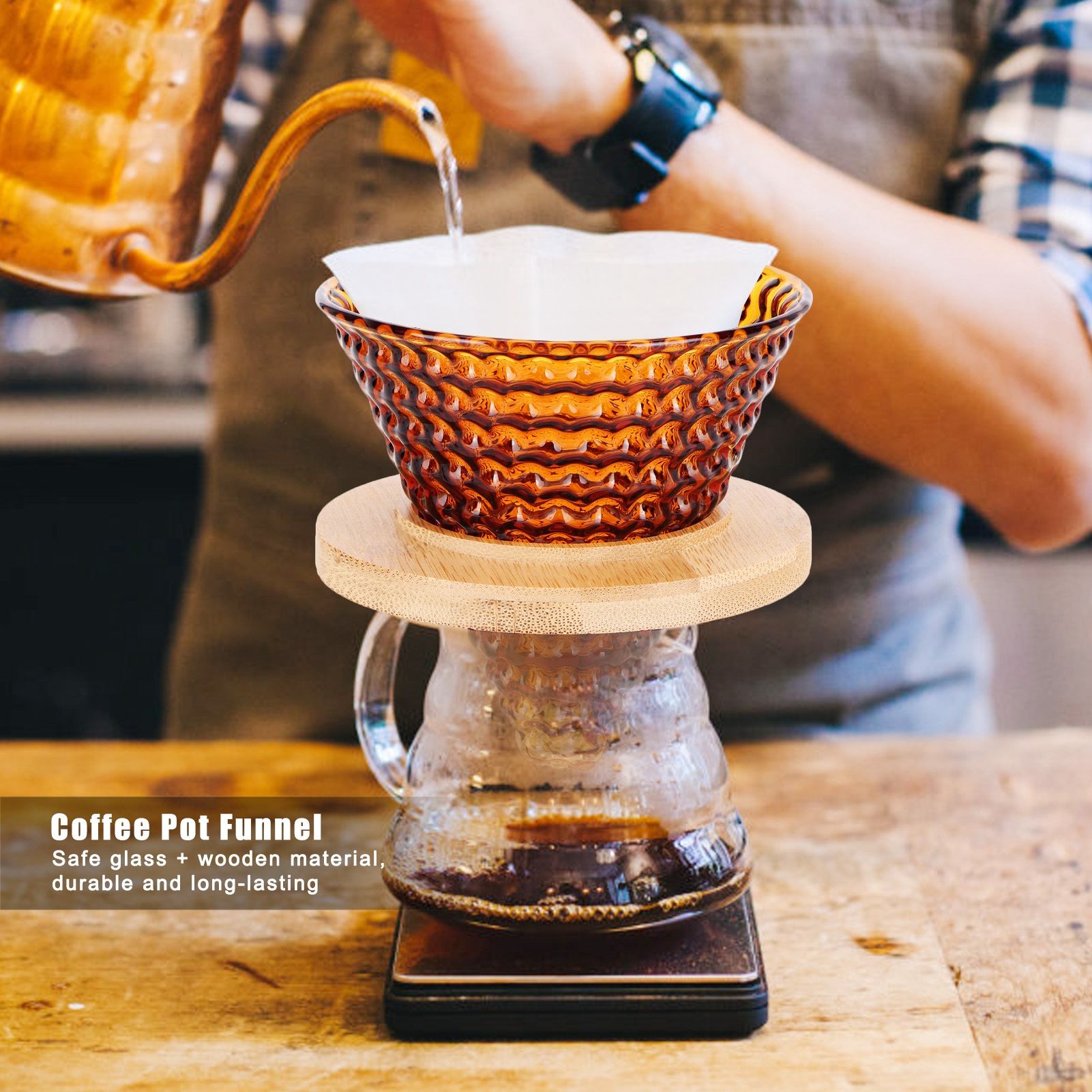 Coffee Pot Filter reusable glass Coffee Dripper Funnel Kettle Brewer view 15