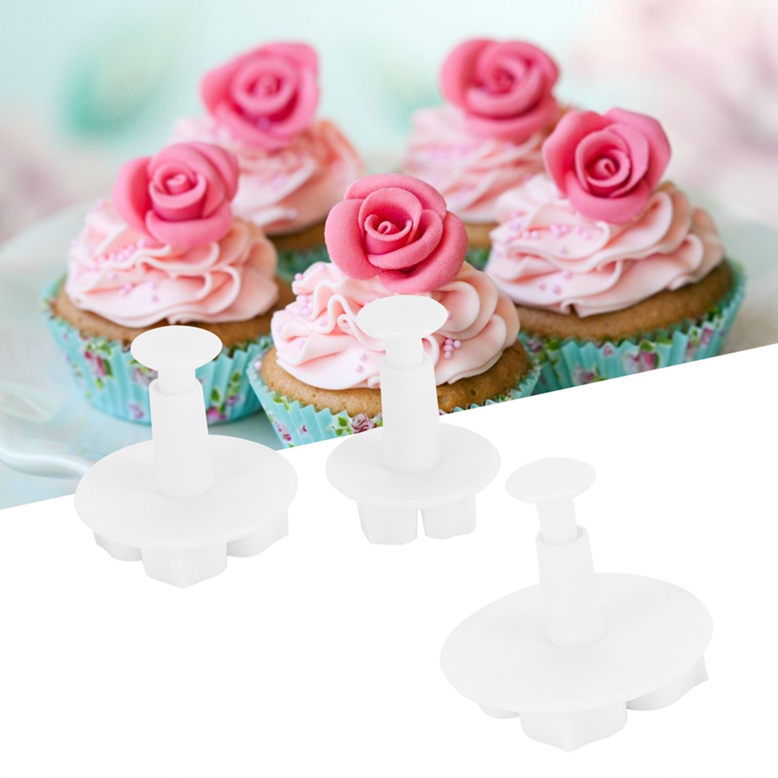 3Pcs Cake Decorating Mold Hydrangea Pattern Biscuits Cutter Spring Mold Baking view 9