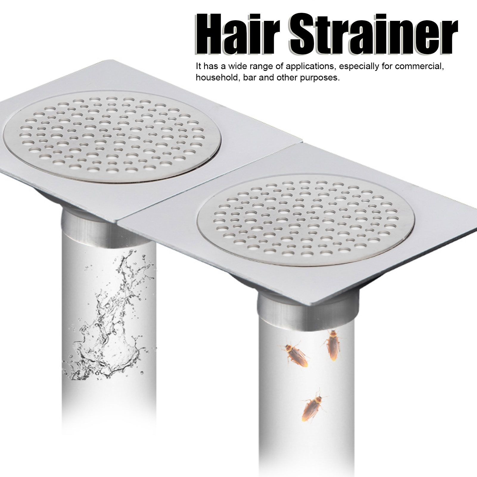 68mm Round Floor Drain Cover Sewer Anti Blocking Hair Strainer Filter Drain view 12