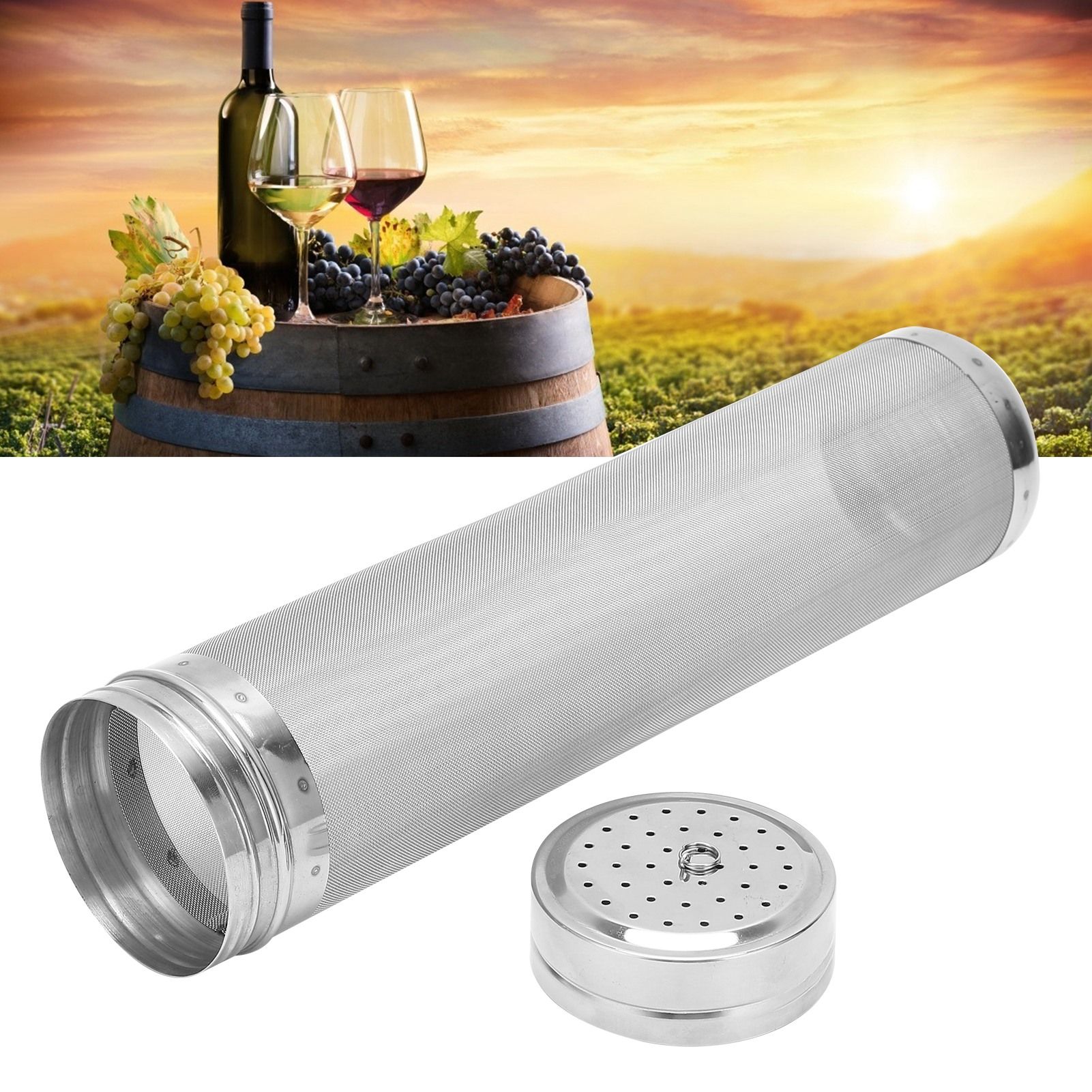 50 Mesh Stainless Steel Homebrew Beer Filter Brewing Filter Barrel Useful Tool view 11