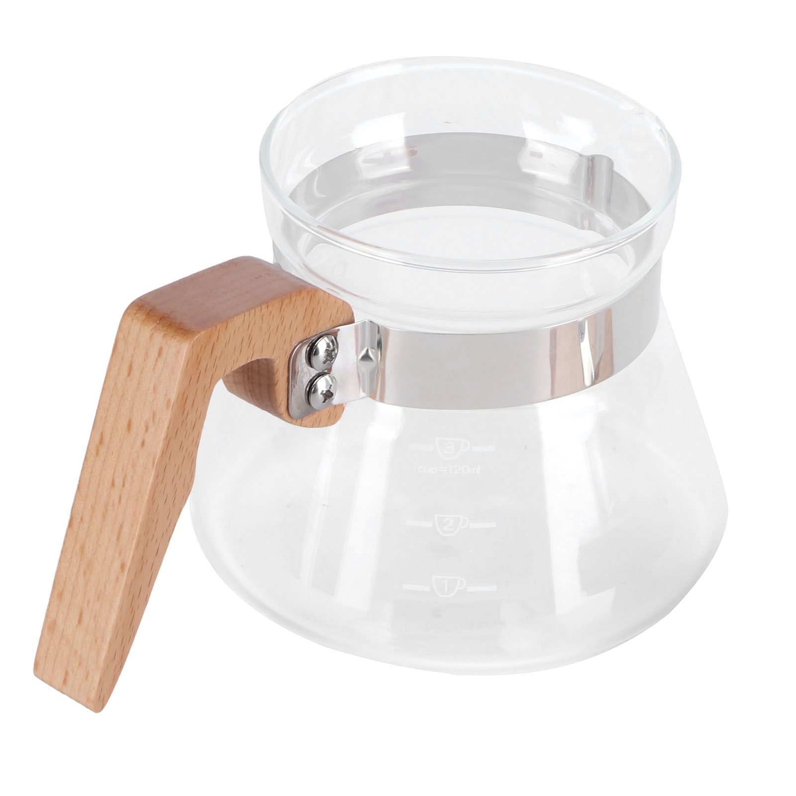 400ml Teapot Glass Coffee Maker Pot Water Kettle with Wood Handle Kitchen view 8
