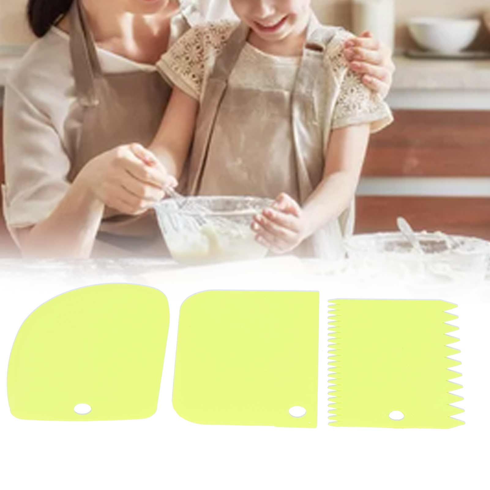 3PCS/Set Cake Cream Scraper Dough Pasty Cutters Scraper Kitchen Tool DIY view 12