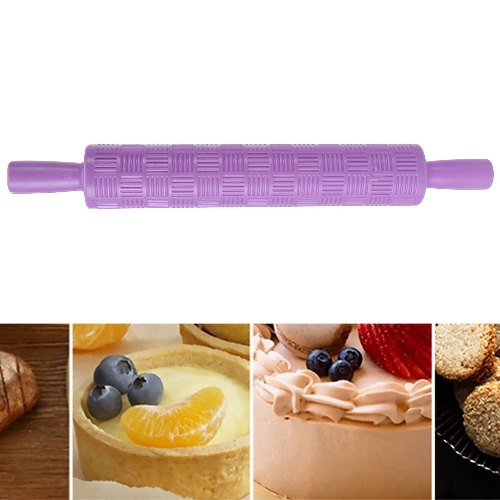 Fondant Cake Rolling Pin Embossing Roller Bakery Cookies Pastry Decorating view 12