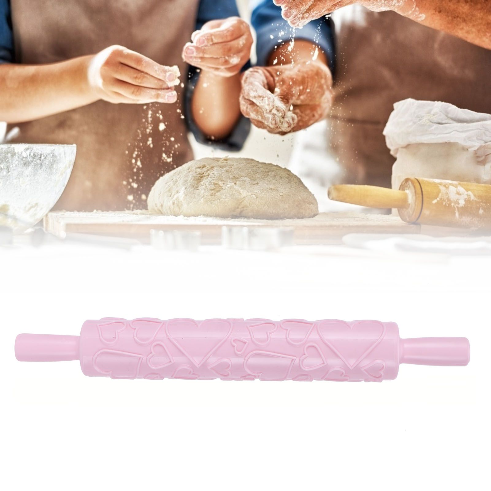 Fondant Rolling Pin Plastic Embossed Roller for Cookies Biscuits Pastry Cake view 11