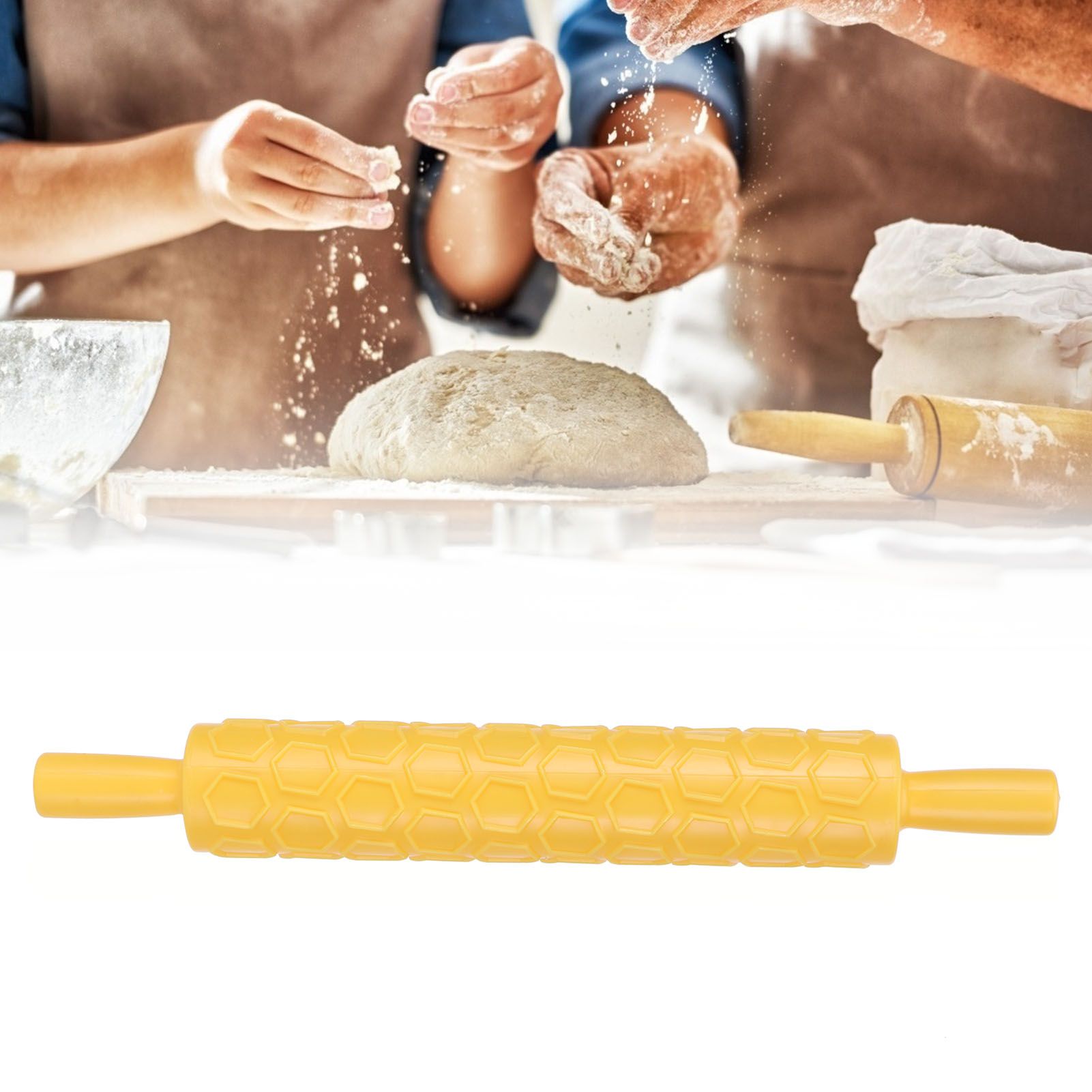 Fondant Rolling Pin Plastic Embossed Roller for Cookies Biscuits Pastry Cake view 11