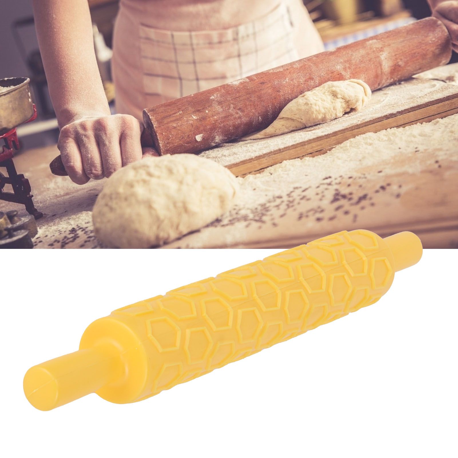 Fondant Rolling Pin Plastic Embossed Roller for Cookies Biscuits Pastry Cake view 12