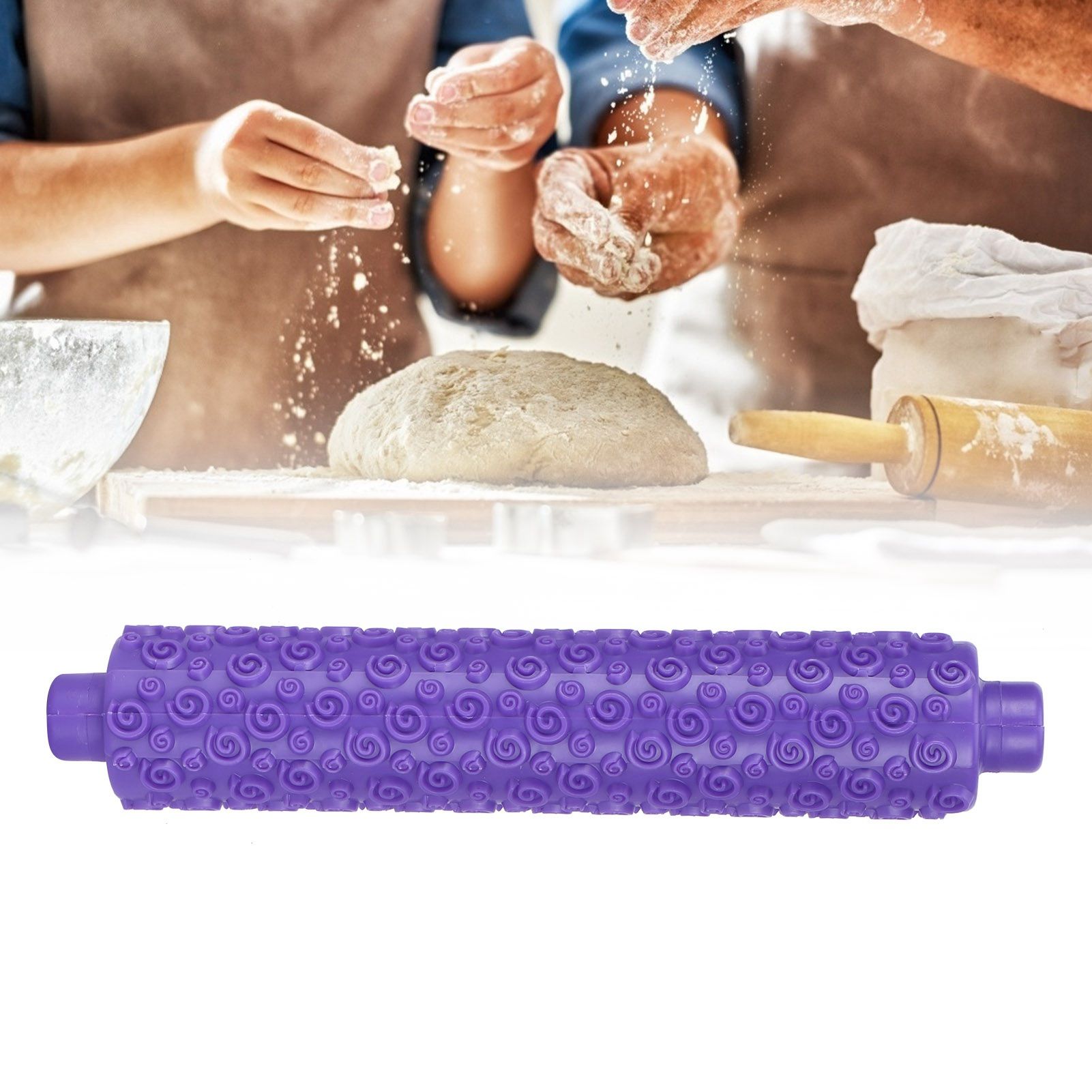 Fondant Rolling Pin Tool Plastic Embossing Roller Baking Pastry Cake view 12