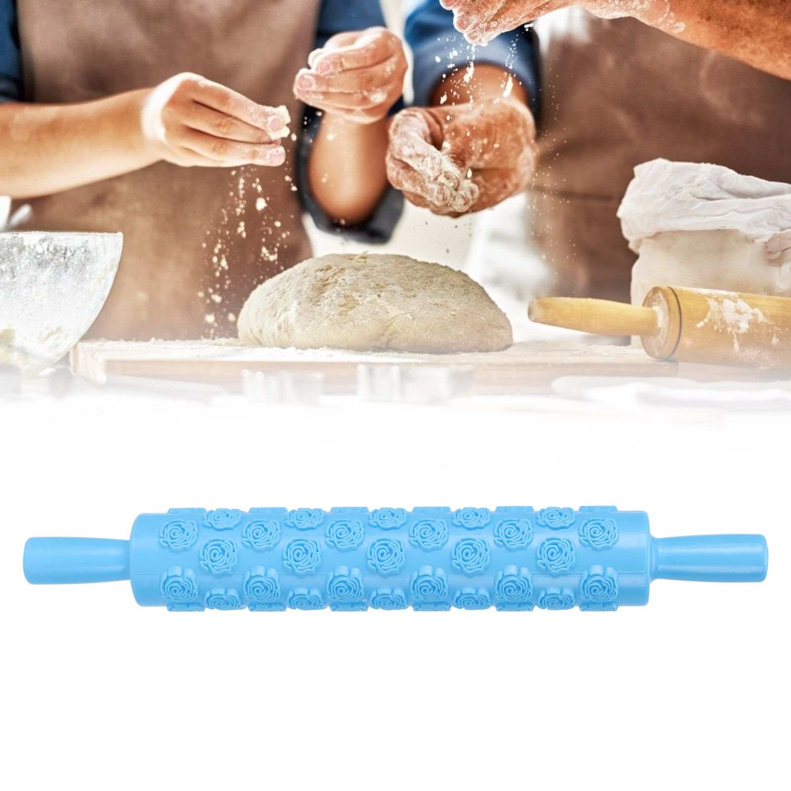 Fondant Rolling Pin Tool Plastic Embossing Roller Baking Pastry Cake view 12