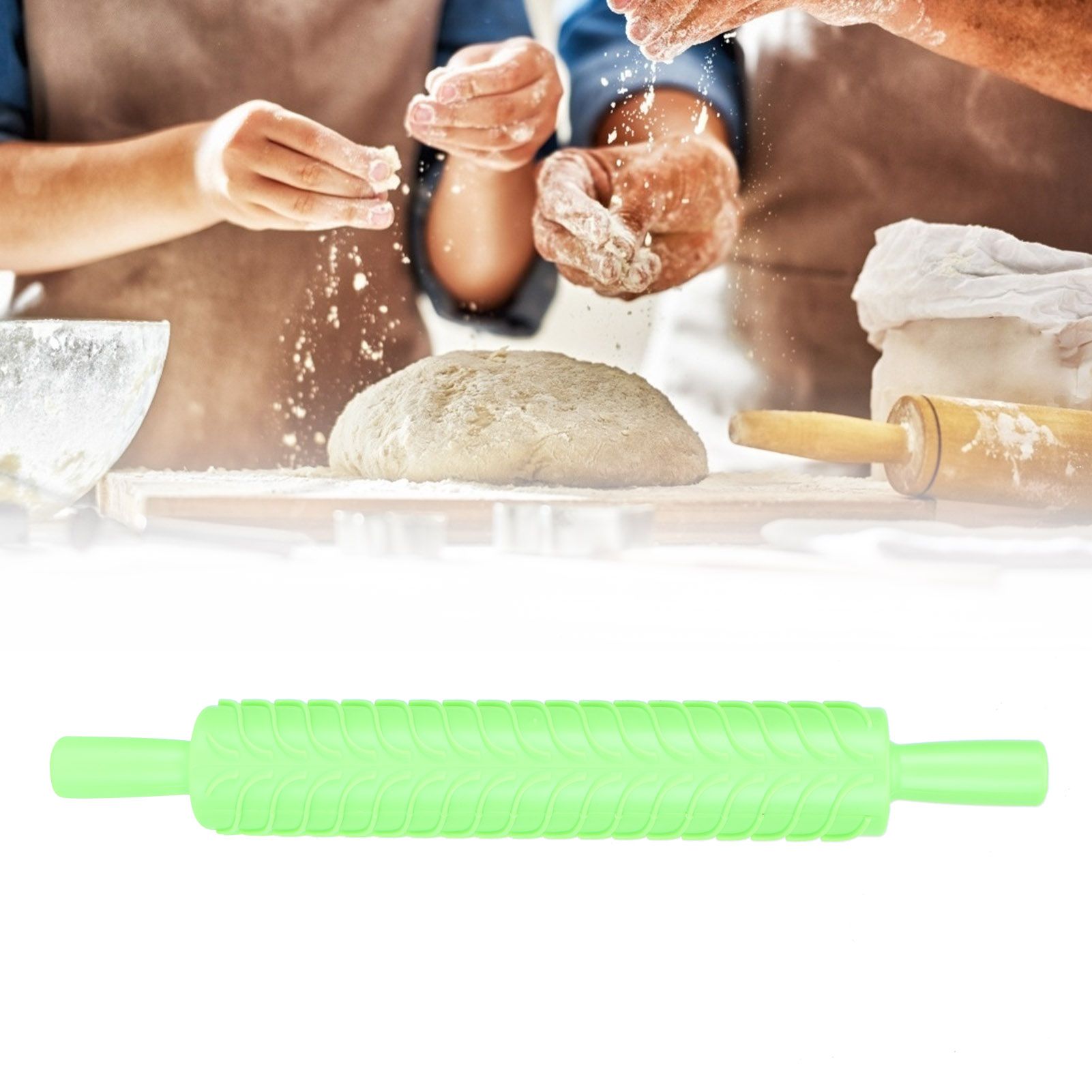 Fondant Rolling Pin Tool Plastic Embossing Roller Baking Pastry Cake view 12