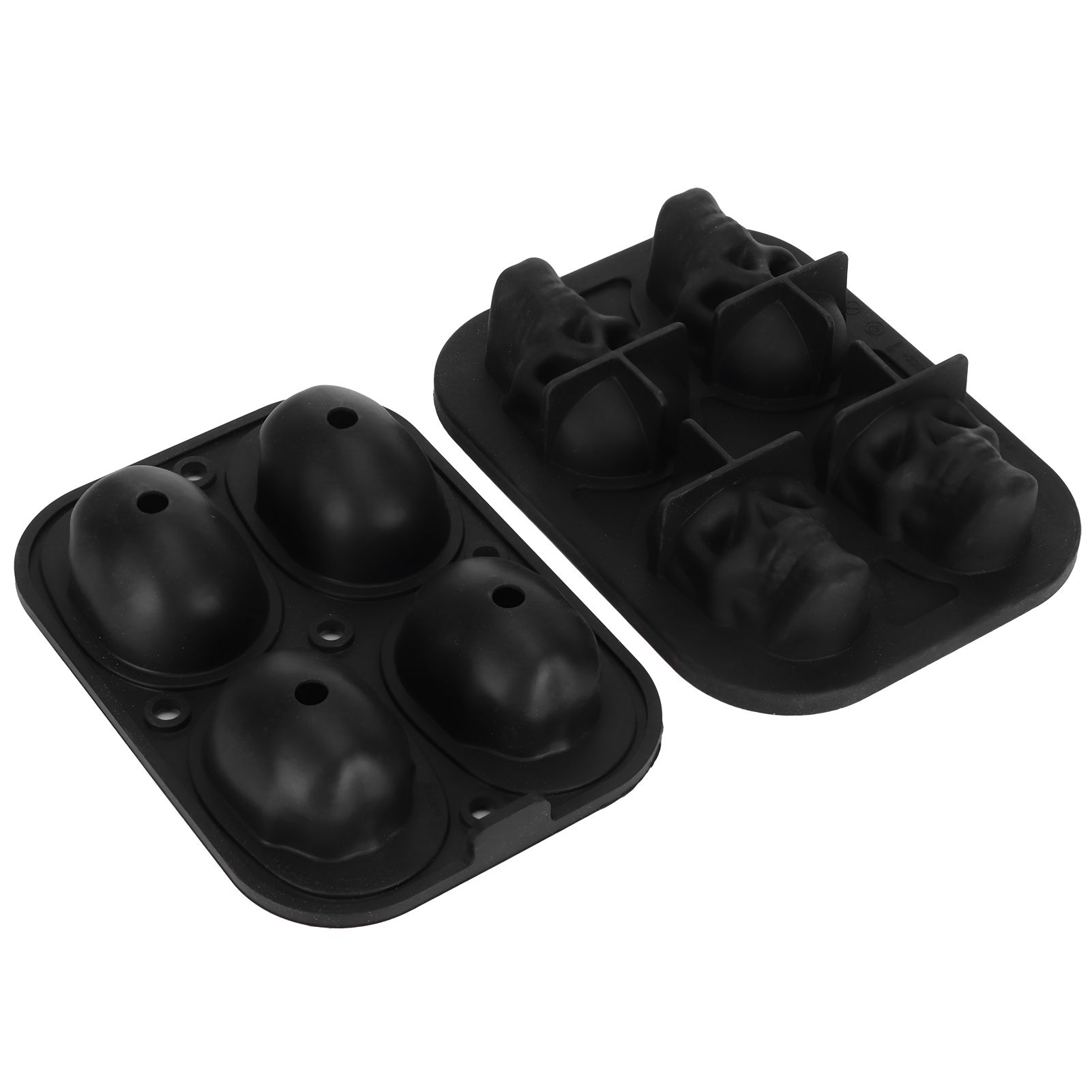4‑Gird Skull Shape Ice Tray Halloween Ice Cream Silicone Mold with 2 Funnels view 3