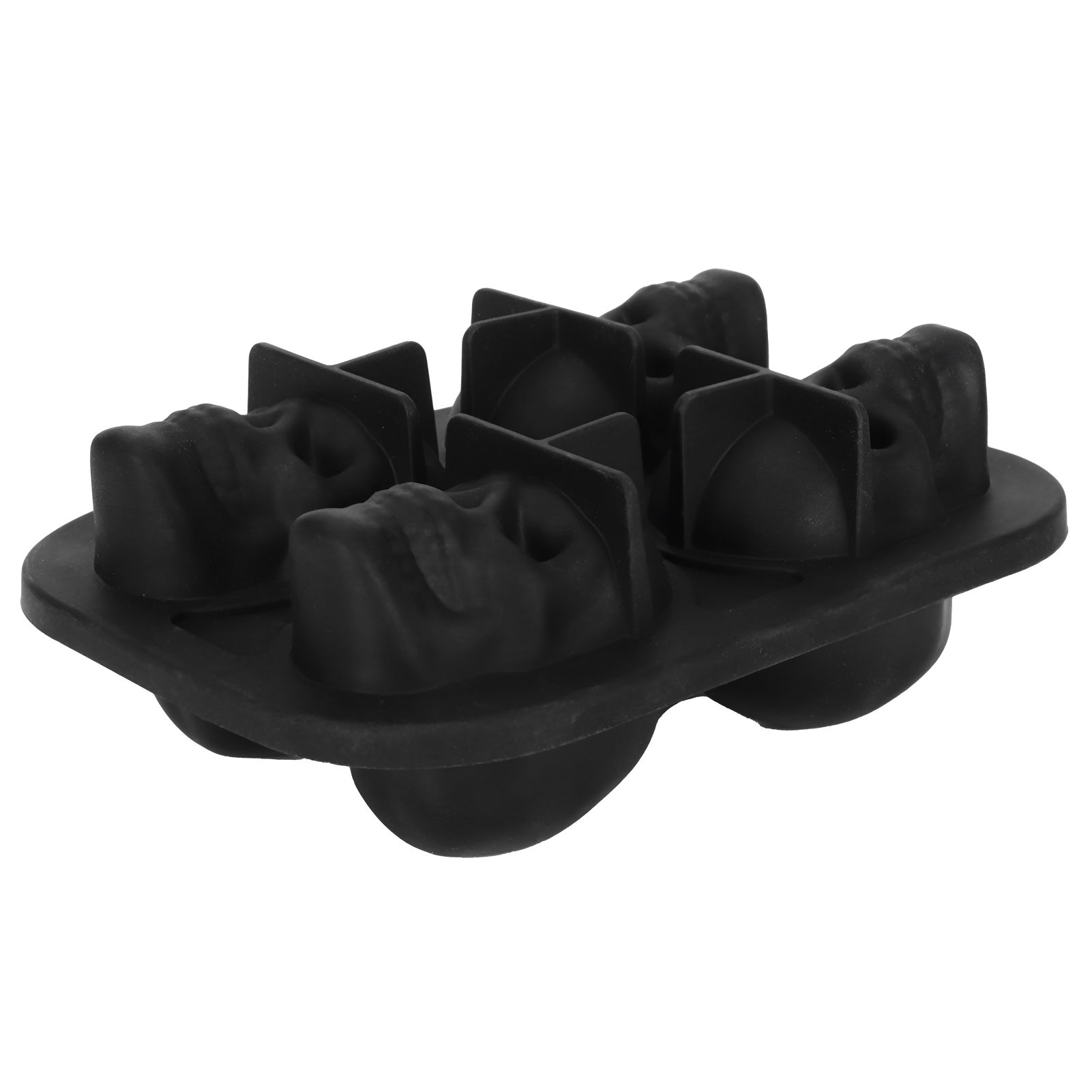 4‑Gird Skull Shape Ice Tray Halloween Ice Cream Silicone Mold with 2 Funnels view 4