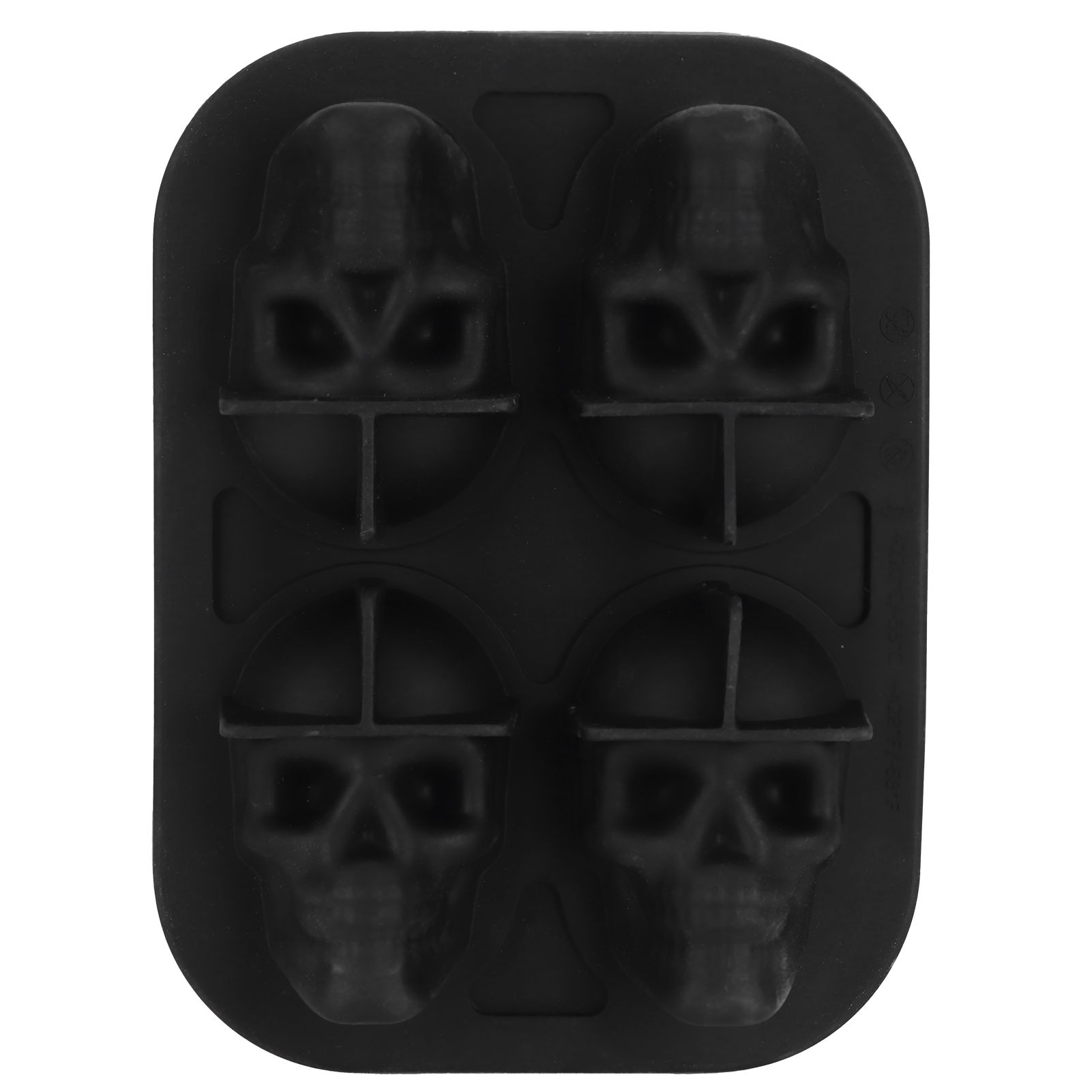 4‑Gird Skull Shape Ice Tray Halloween Ice Cream Silicone Mold with 2 Funnels view 5