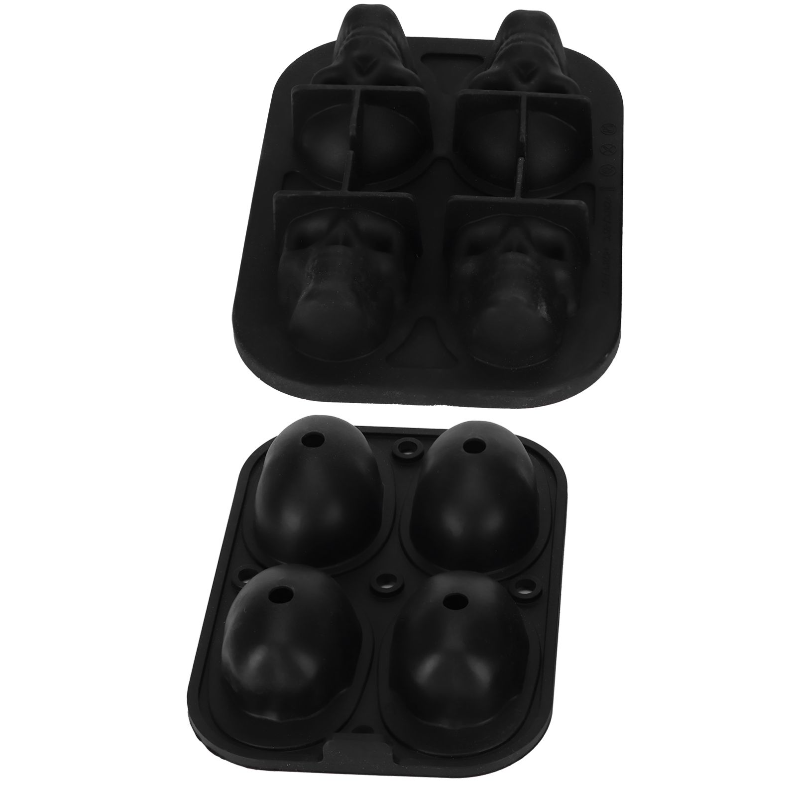 4‑Gird Skull Shape Ice Tray Halloween Ice Cream Silicone Mold with 2 Funnels view 6