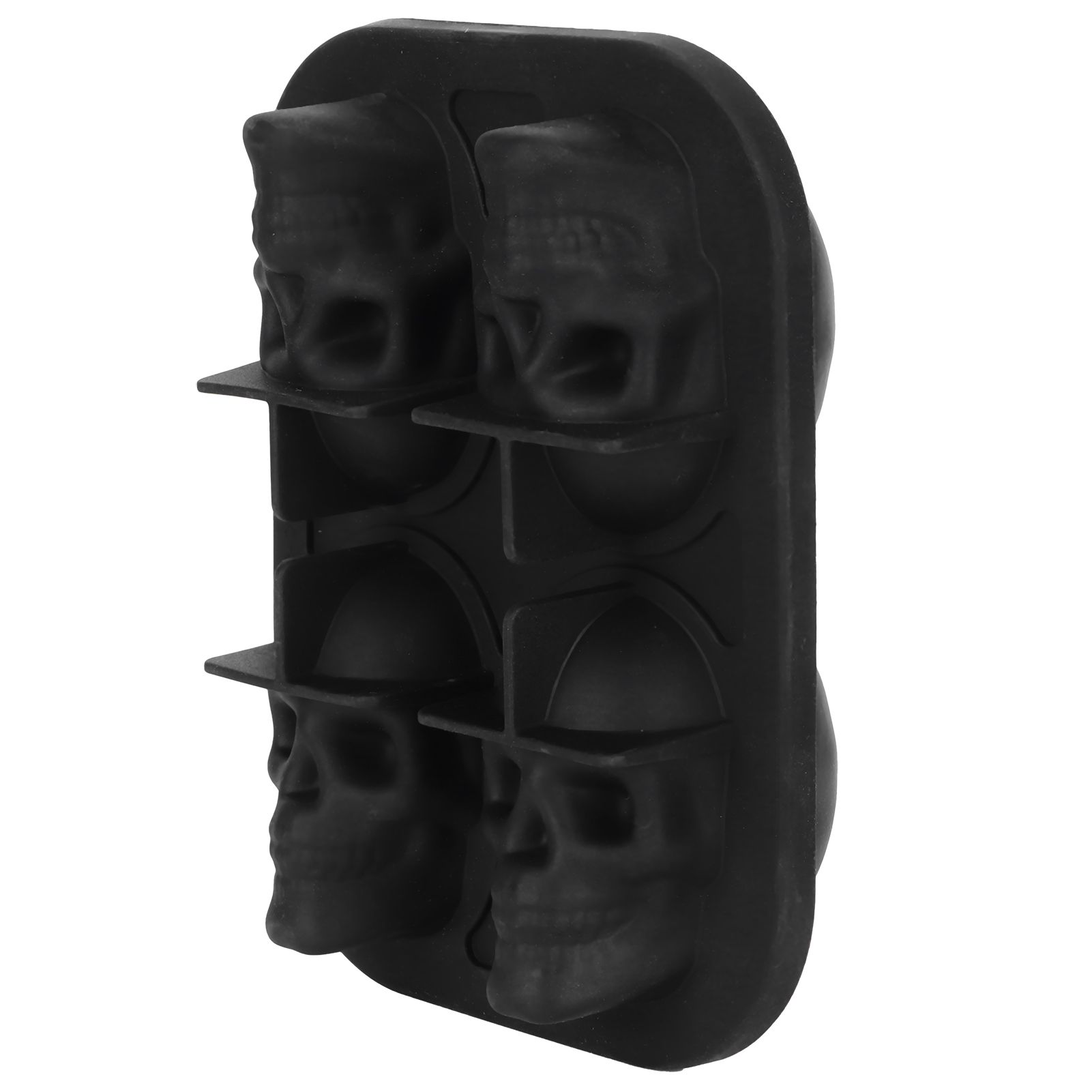 4‑Gird Skull Shape Ice Tray Halloween Ice Cream Silicone Mold with 2 Funnels view 7