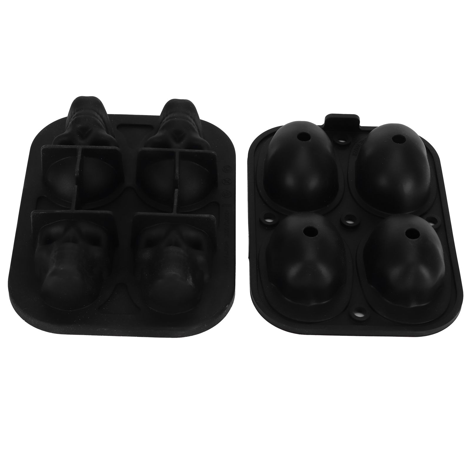 4‑Gird Skull Shape Ice Tray Halloween Ice Cream Silicone Mold with 2 Funnels view 8