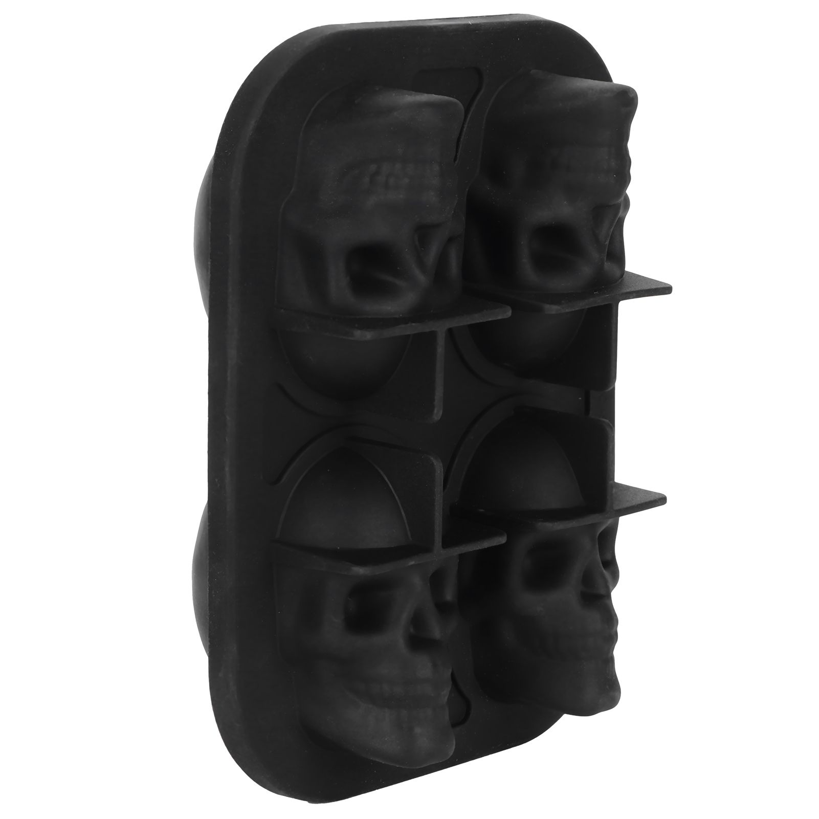 4‑Gird Skull Shape Ice Tray Halloween Ice Cream Silicone Mold with 2 Funnels view 10