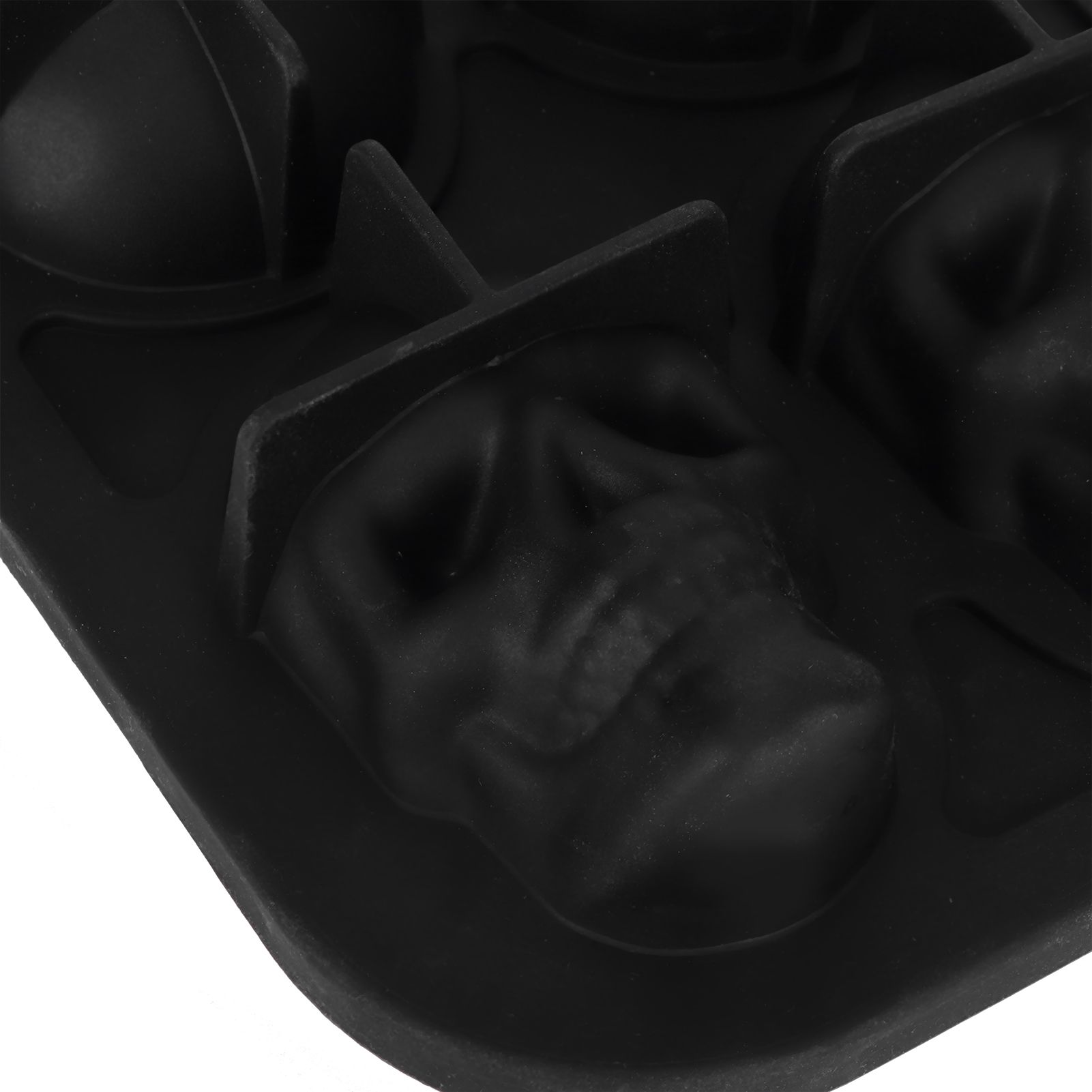 4‑Gird Skull Shape Ice Tray Halloween Ice Cream Silicone Mold with 2 Funnels view 13