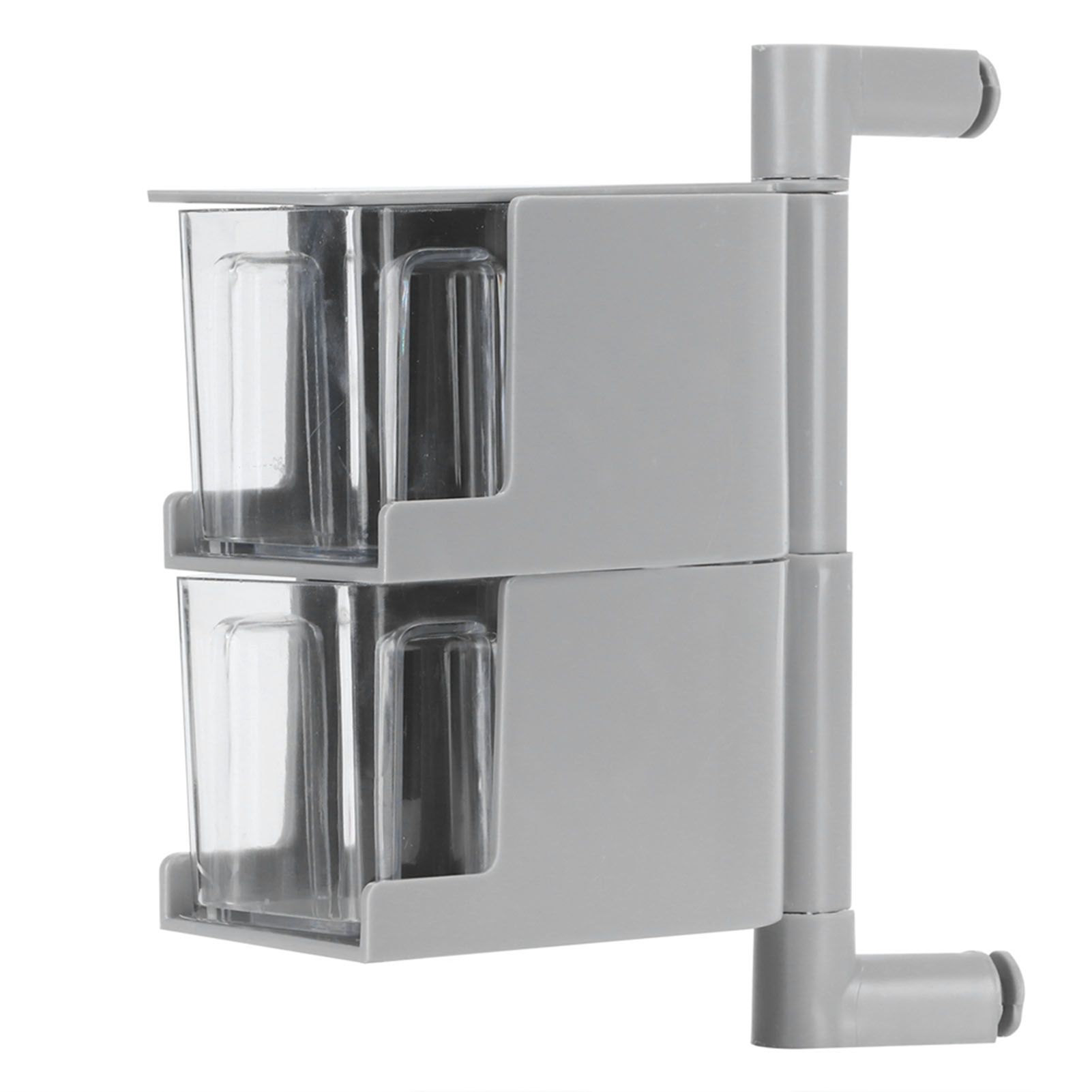 NoPunching WallMounted Seasoning Box Rotatable 2Layer Drawer Type Box for view 2
