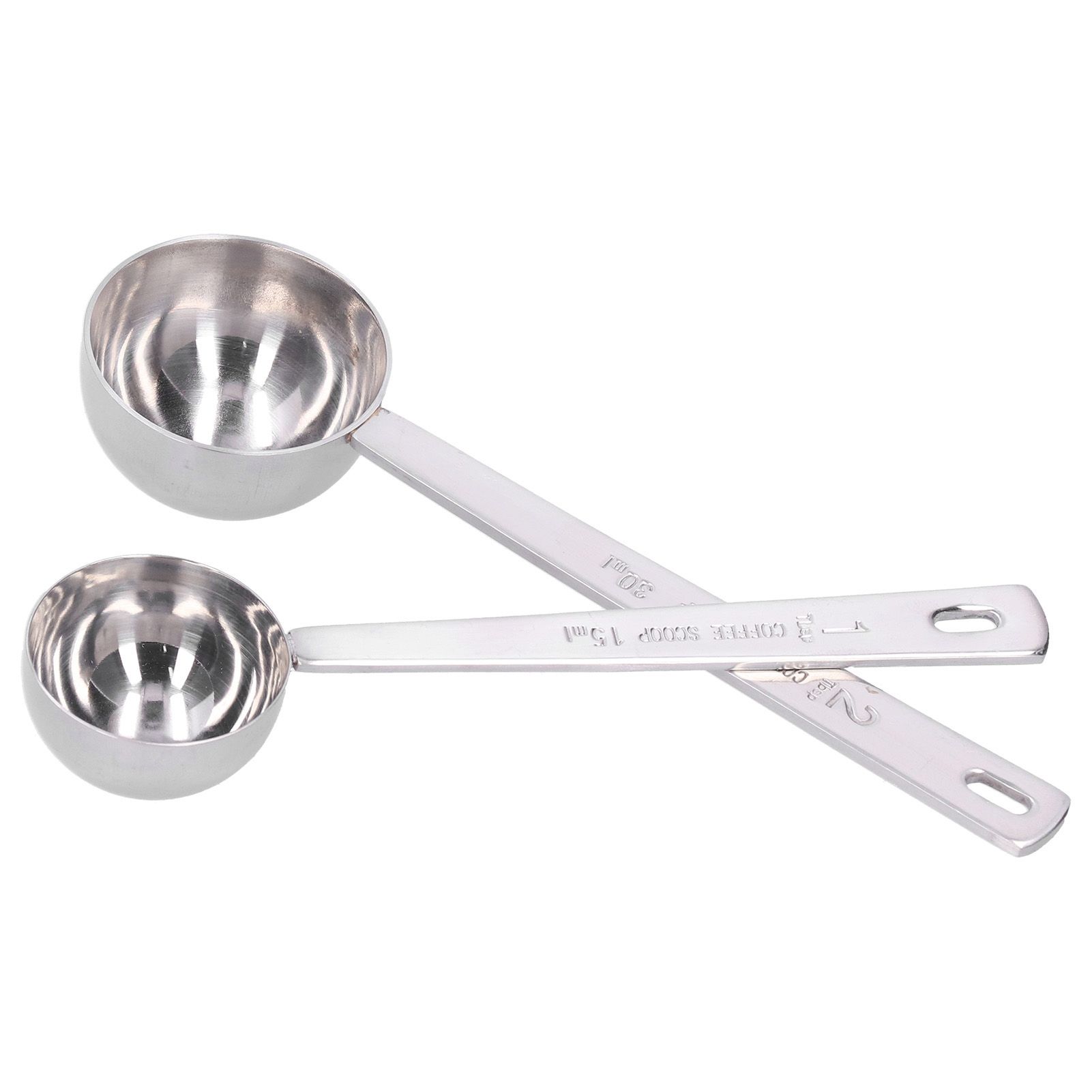 2Pcs 304 Stainless Steel Measuring Spoon with Long Handle Measuring Scoop for