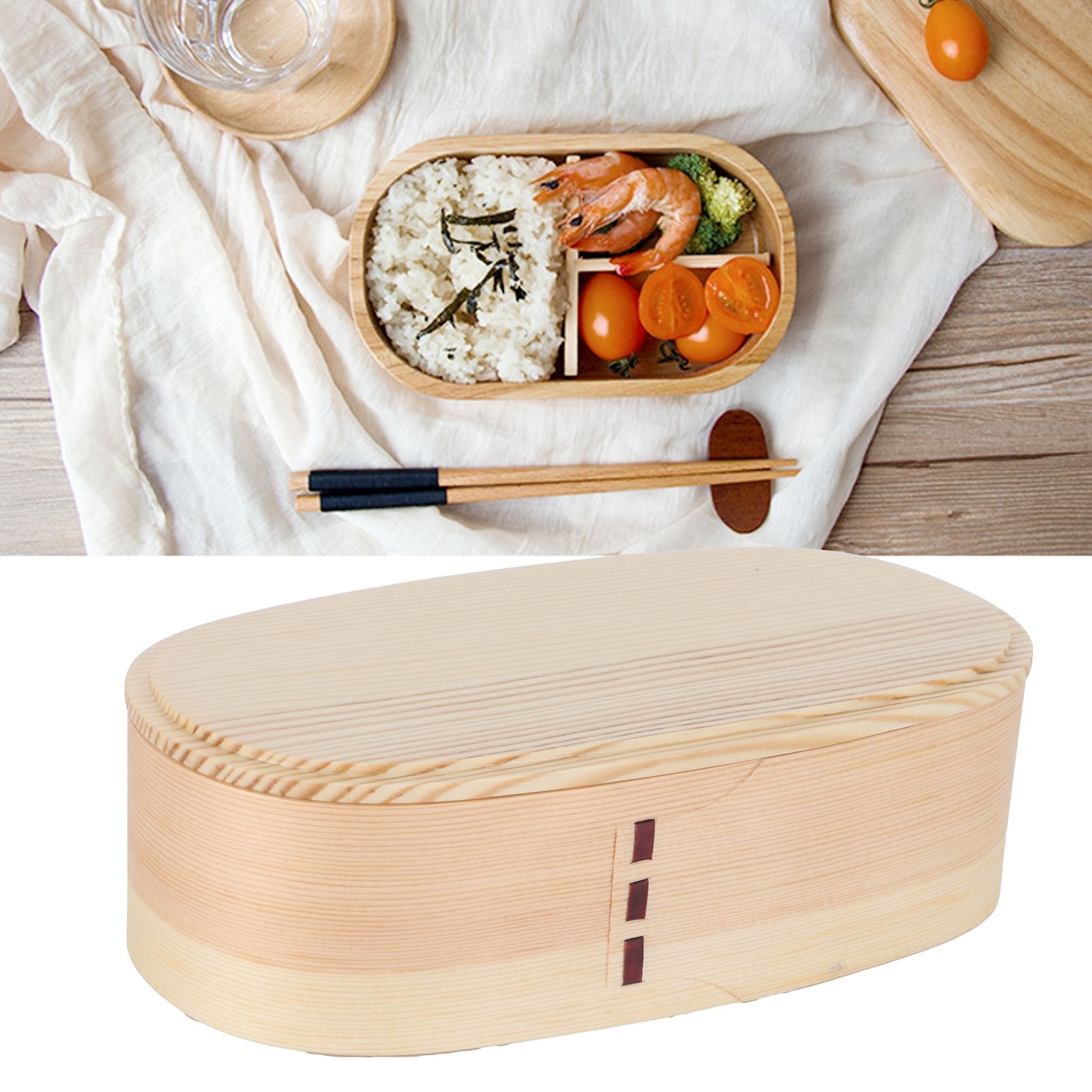 Lunch Box Set Japanese Style Wooden Food Storage Container for Students view 11