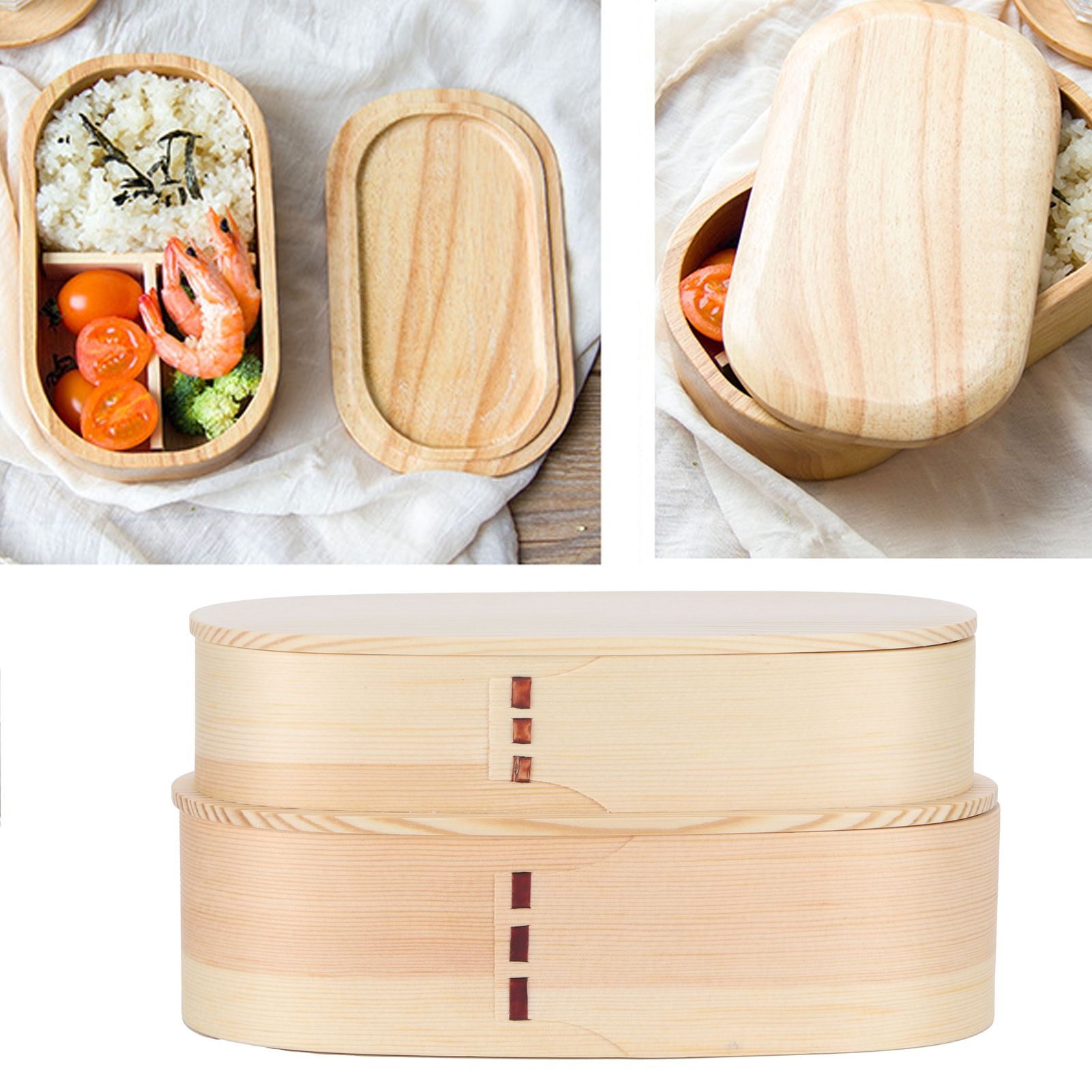 Lunch Box Set Japanese Style Wooden Food Storage Container for Students view 12