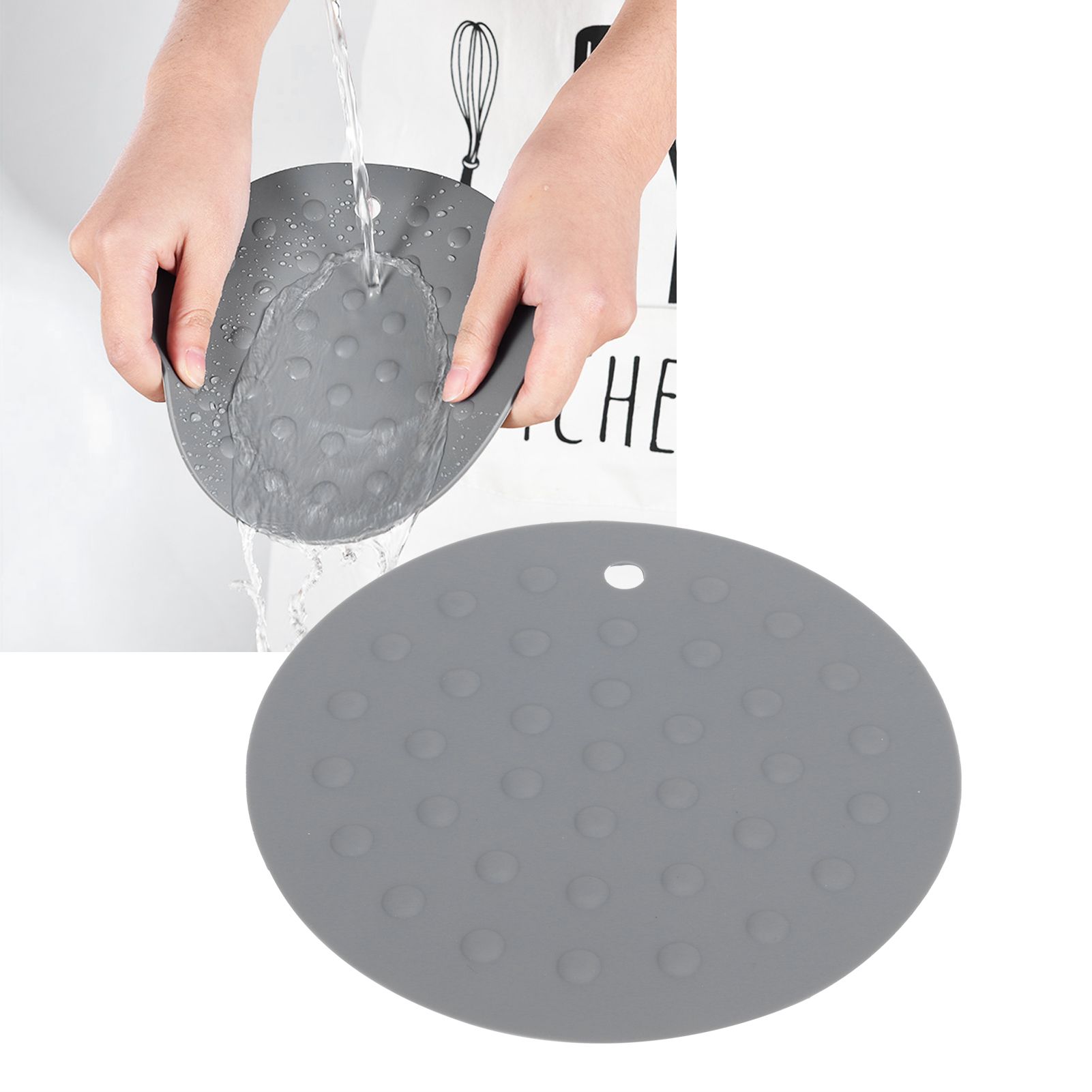 Round Shape Silicone Pad Kitchen AntiScald Insulation Dish Placemat for view 11
