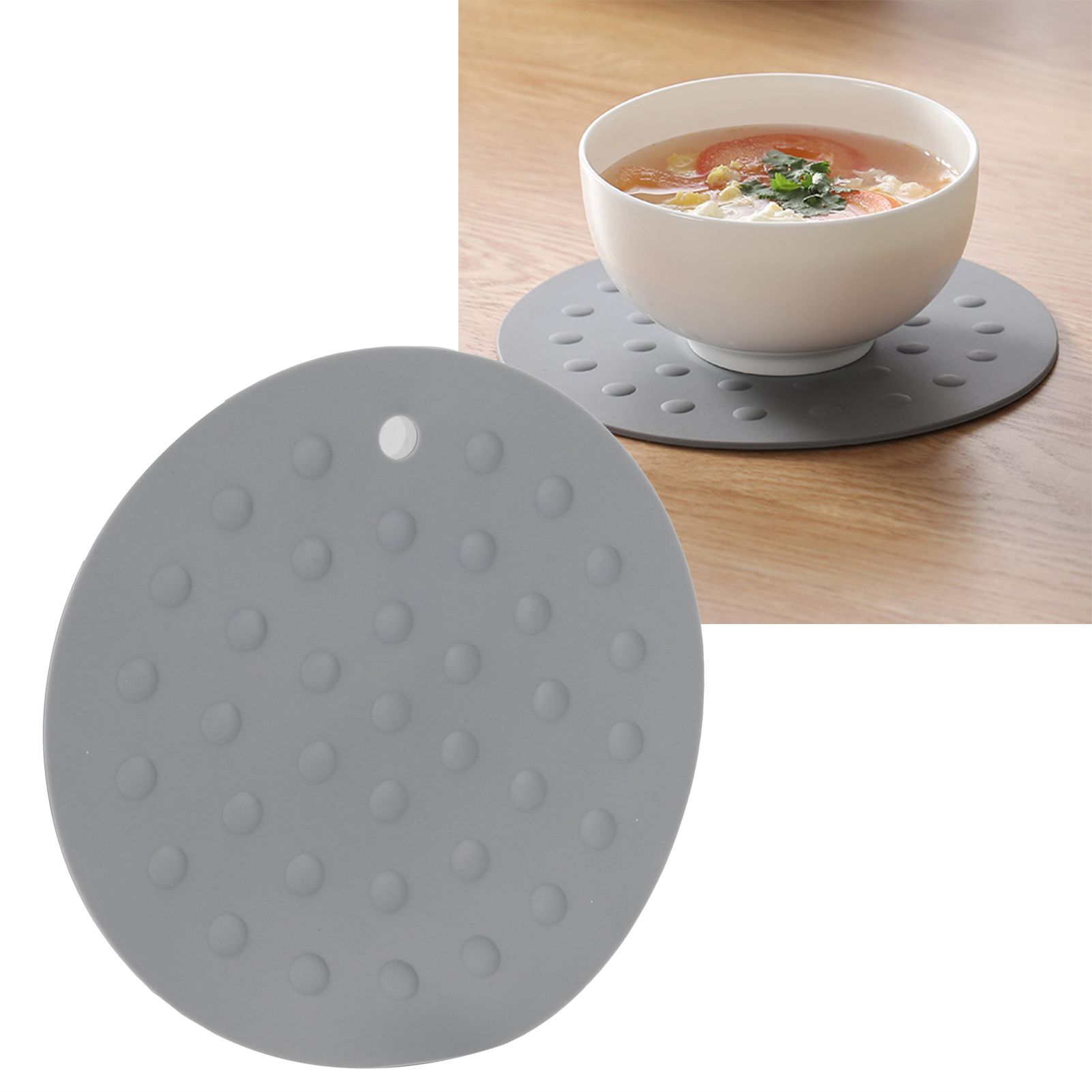 Round Shape Silicone Pad Kitchen AntiScald Insulation Dish Placemat for view 12