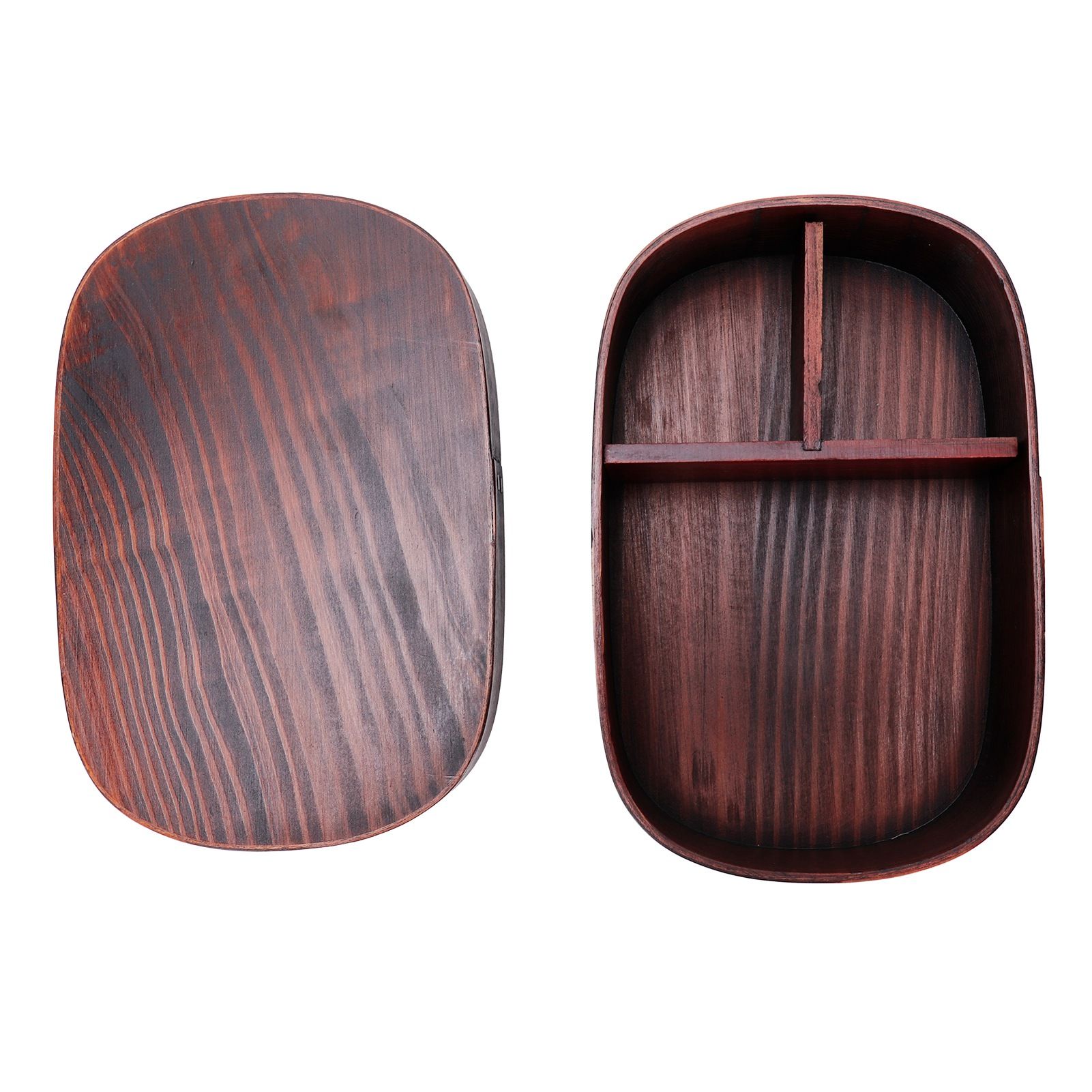 Wooden Lunch Box Portable Food Container Tablewares for Home Office Picnic — image 1