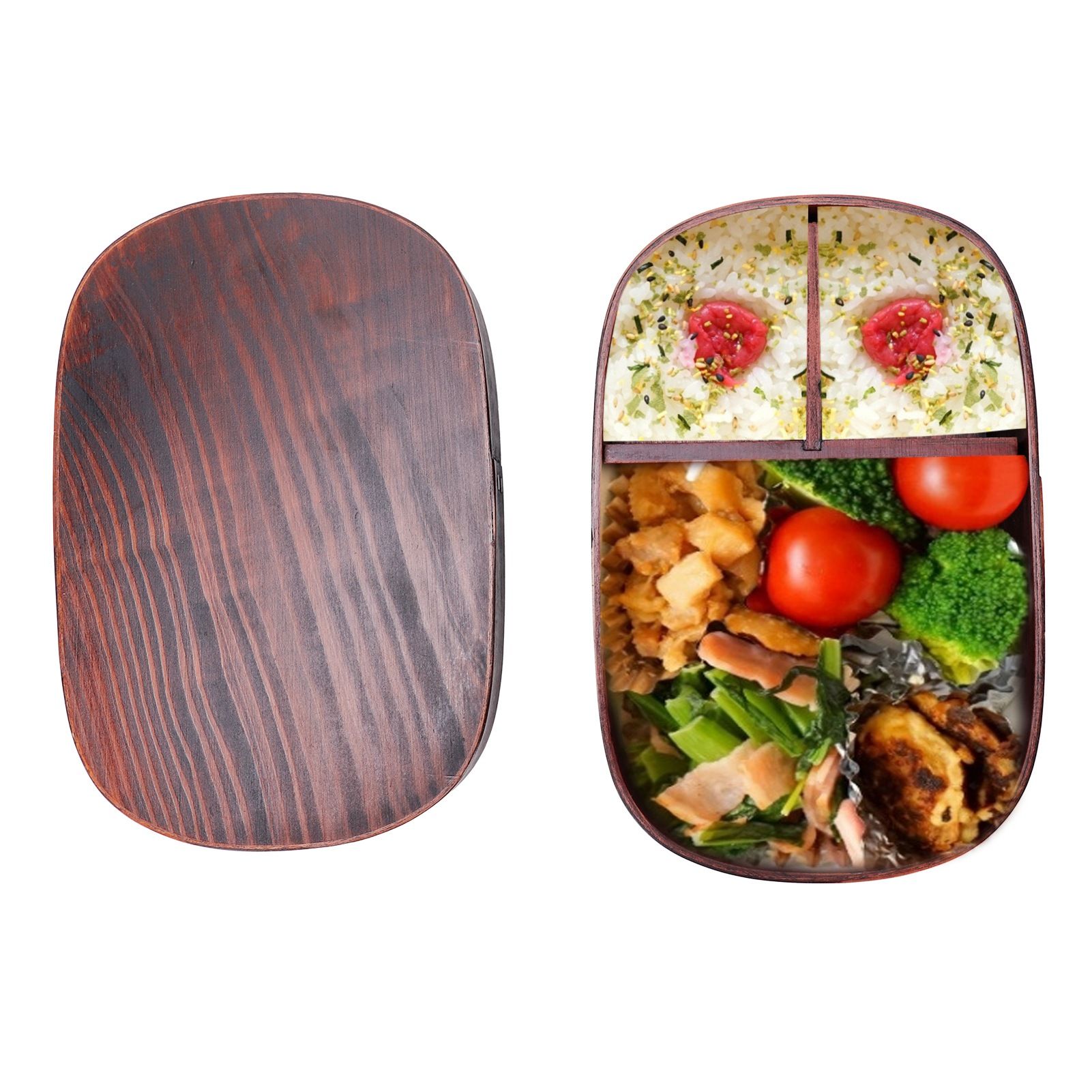 Wooden Lunch Box Portable Food Container Tablewares for Home Office Picnic view 11