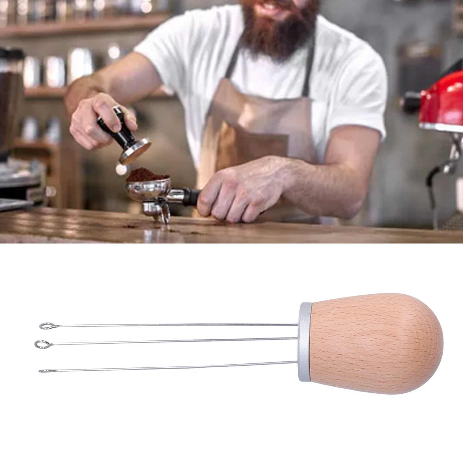 Needle Type Coffee Powder Distributor Wood Handle Coffee Stirrer Distribution view 11