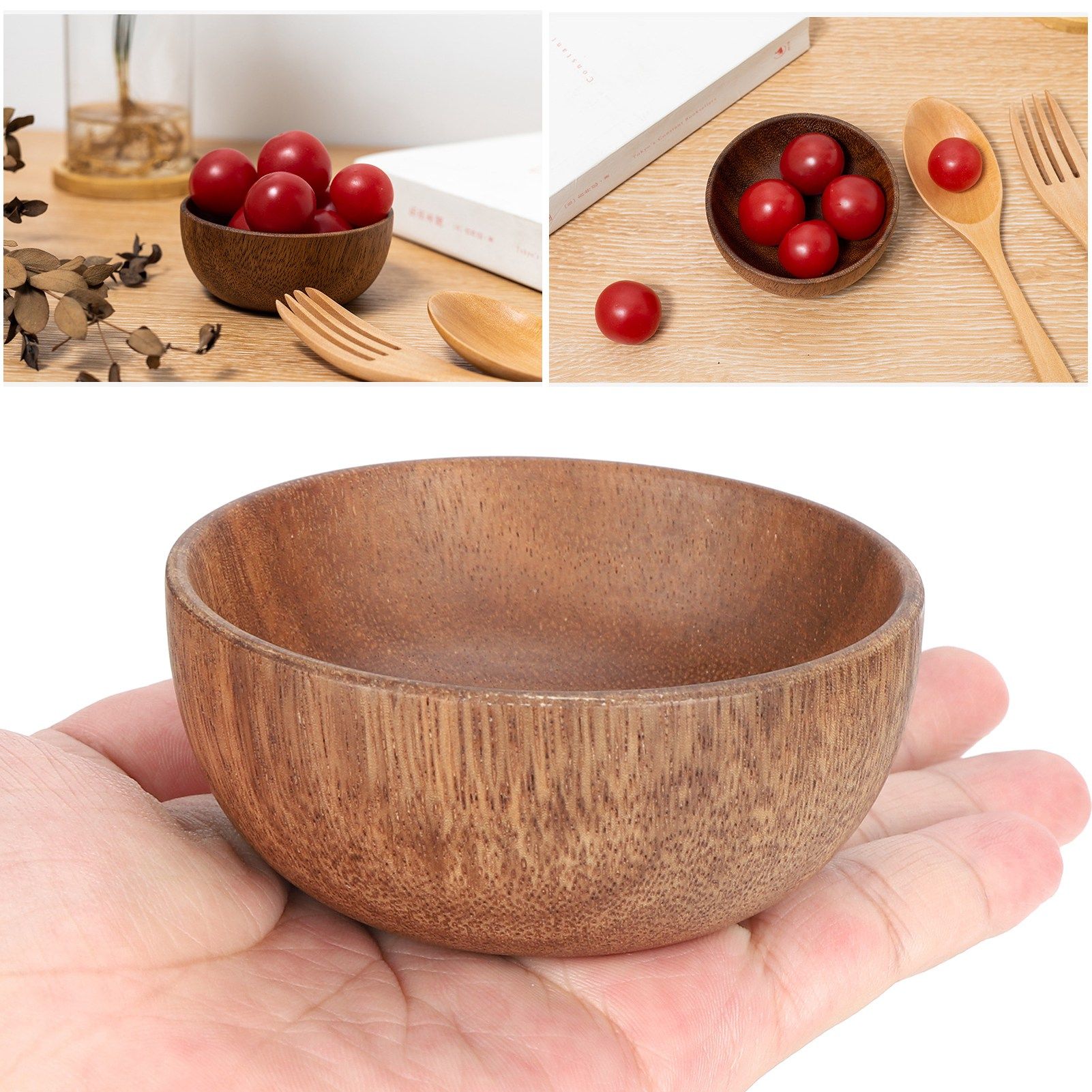 Food Grade Wooden Small Bowl MultiFunction Japanese Dipping Tableware Bowl for view 11